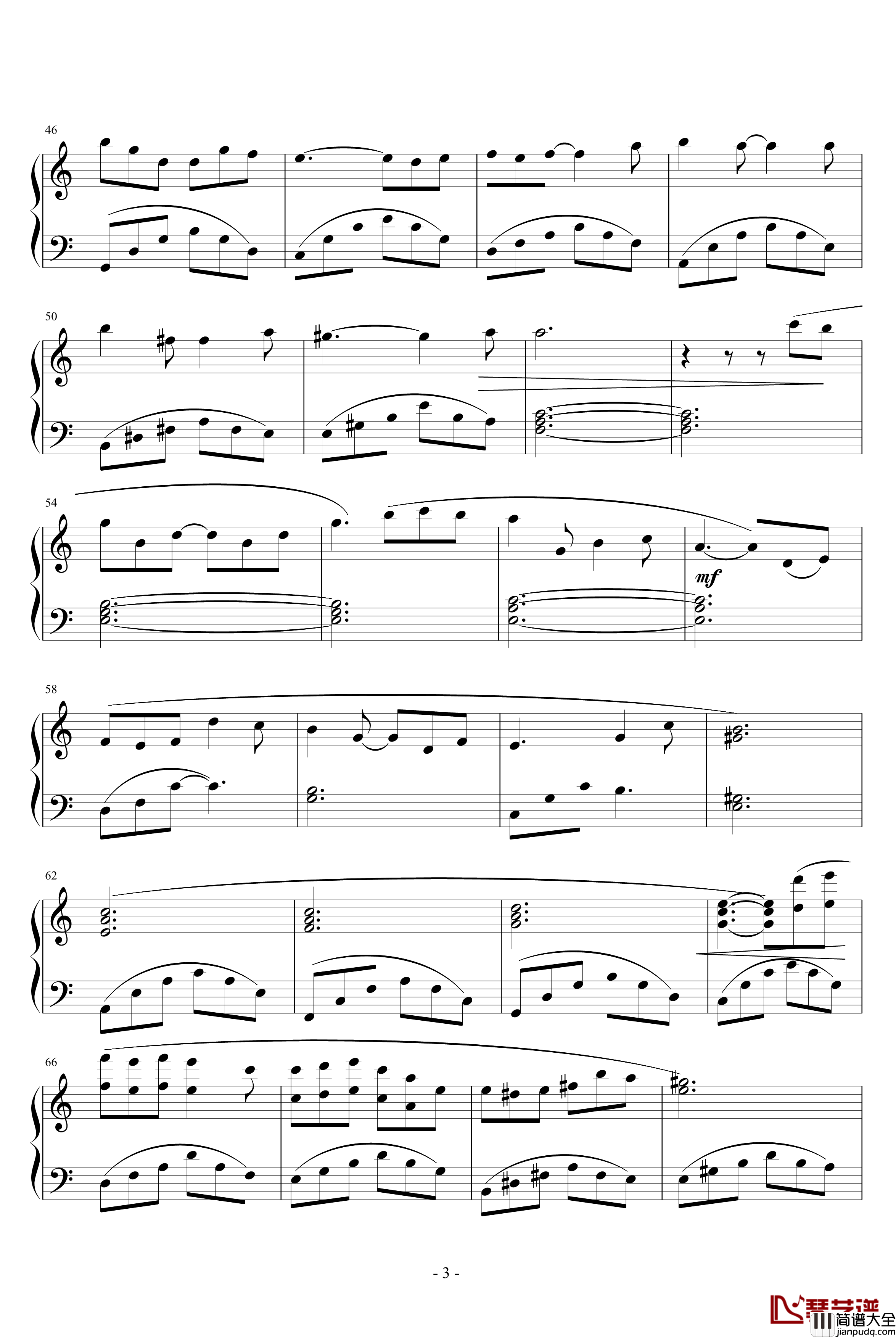 双鱼座钢琴谱_钢琴_游戏