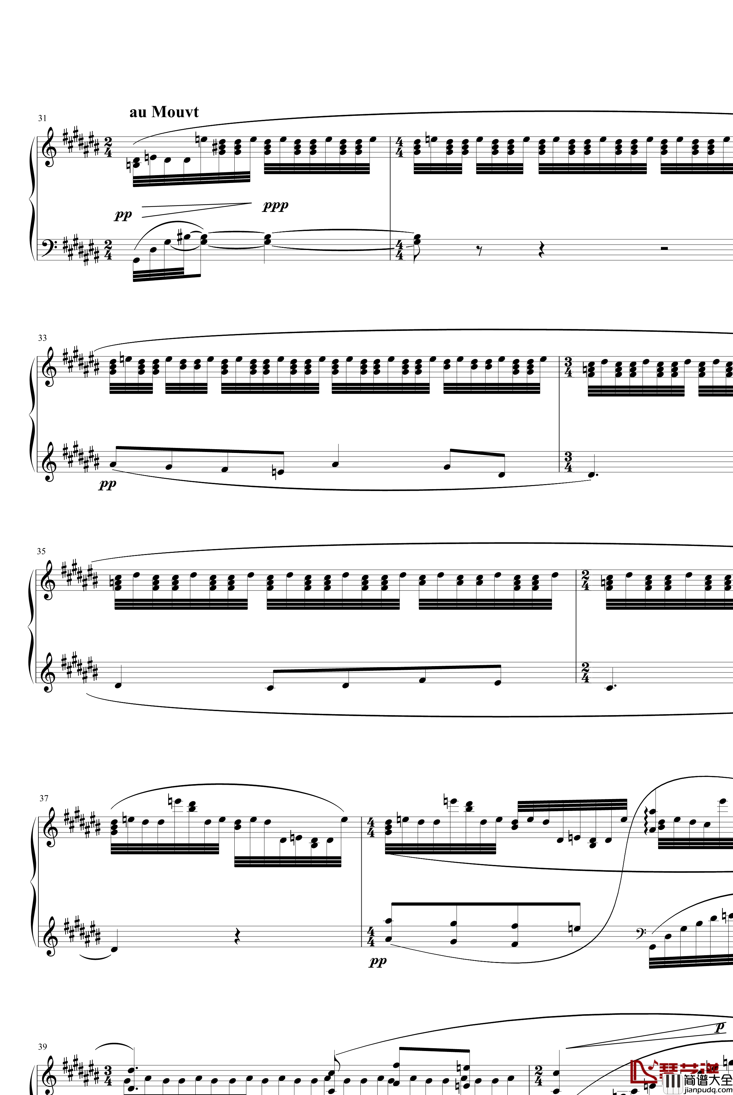 夜之幽灵组曲之水妖钢琴谱_拉威尔_Ravel