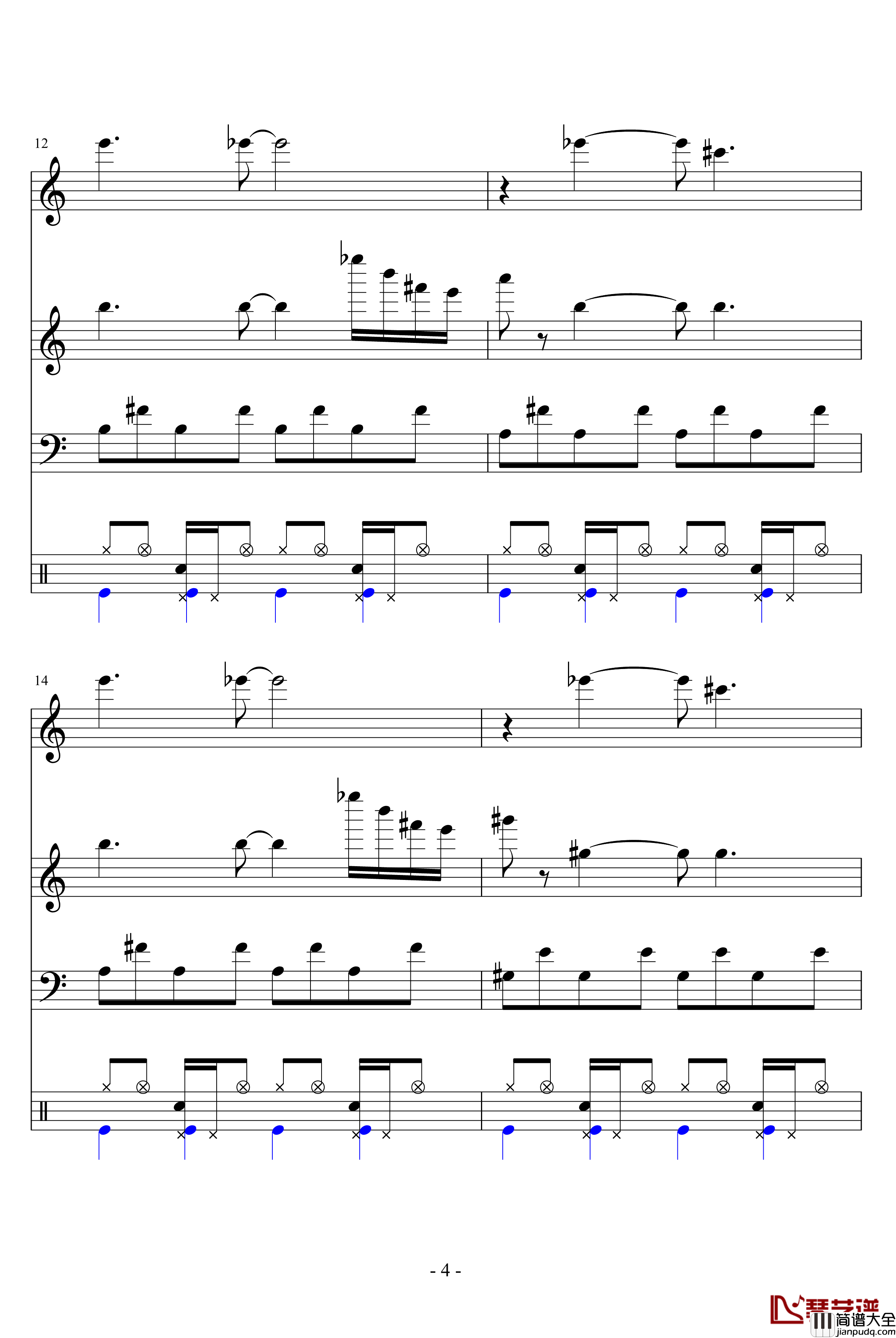 Elecman钢琴谱_总谱_FC洛克人_游戏