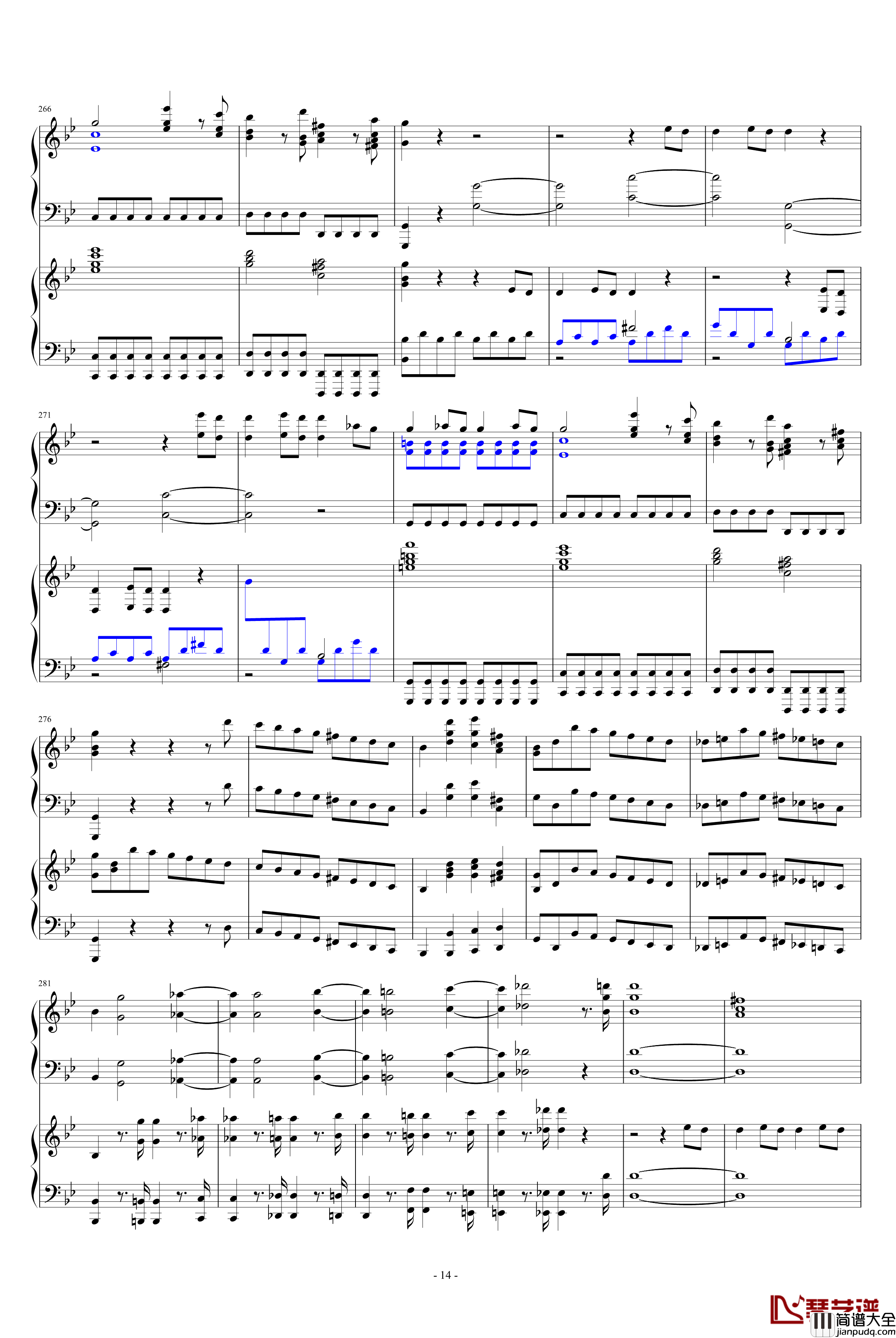 第四十号交响曲第一乐章钢琴谱_双钢琴_莫扎特