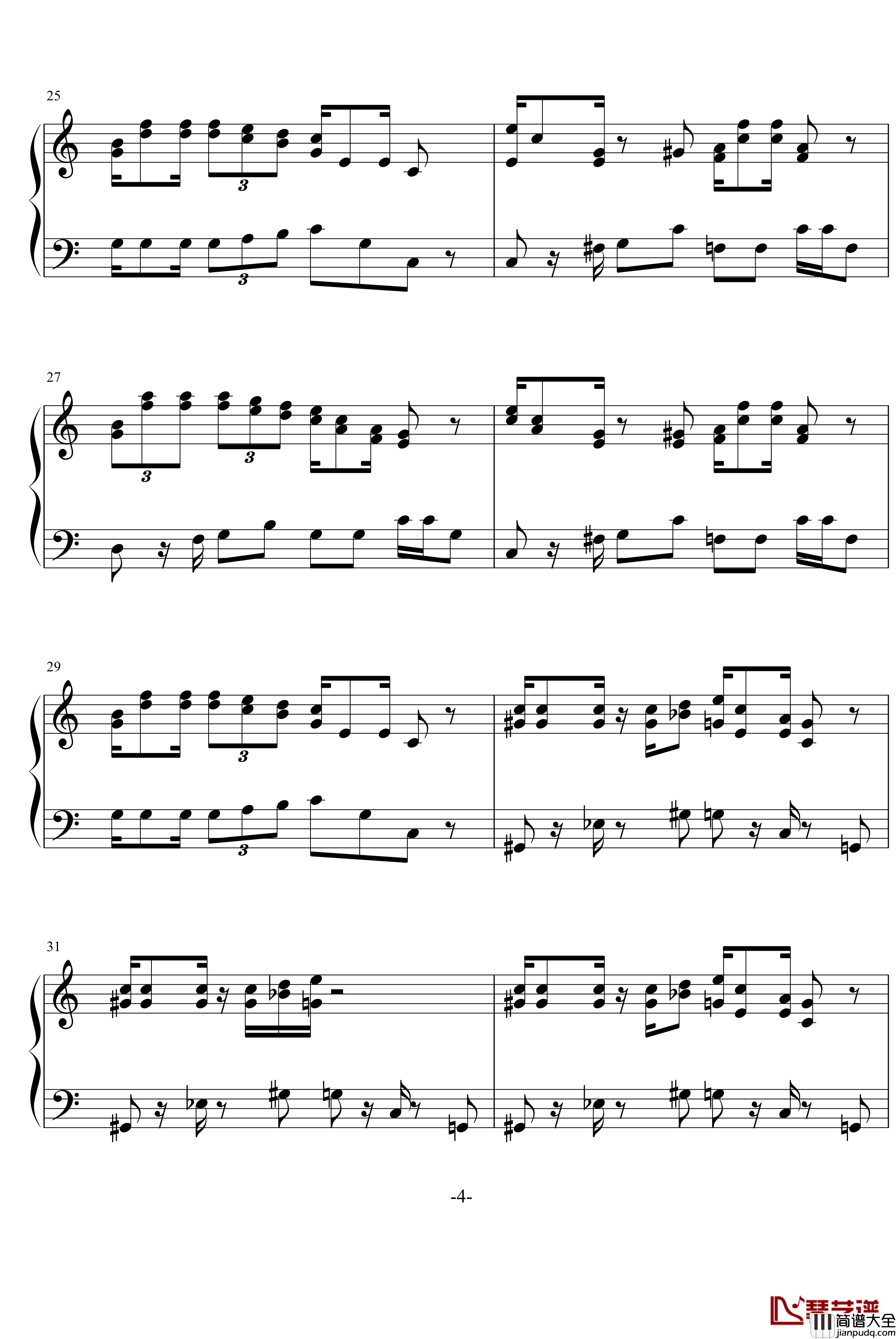 Overworld钢琴谱_超级玛丽_游戏