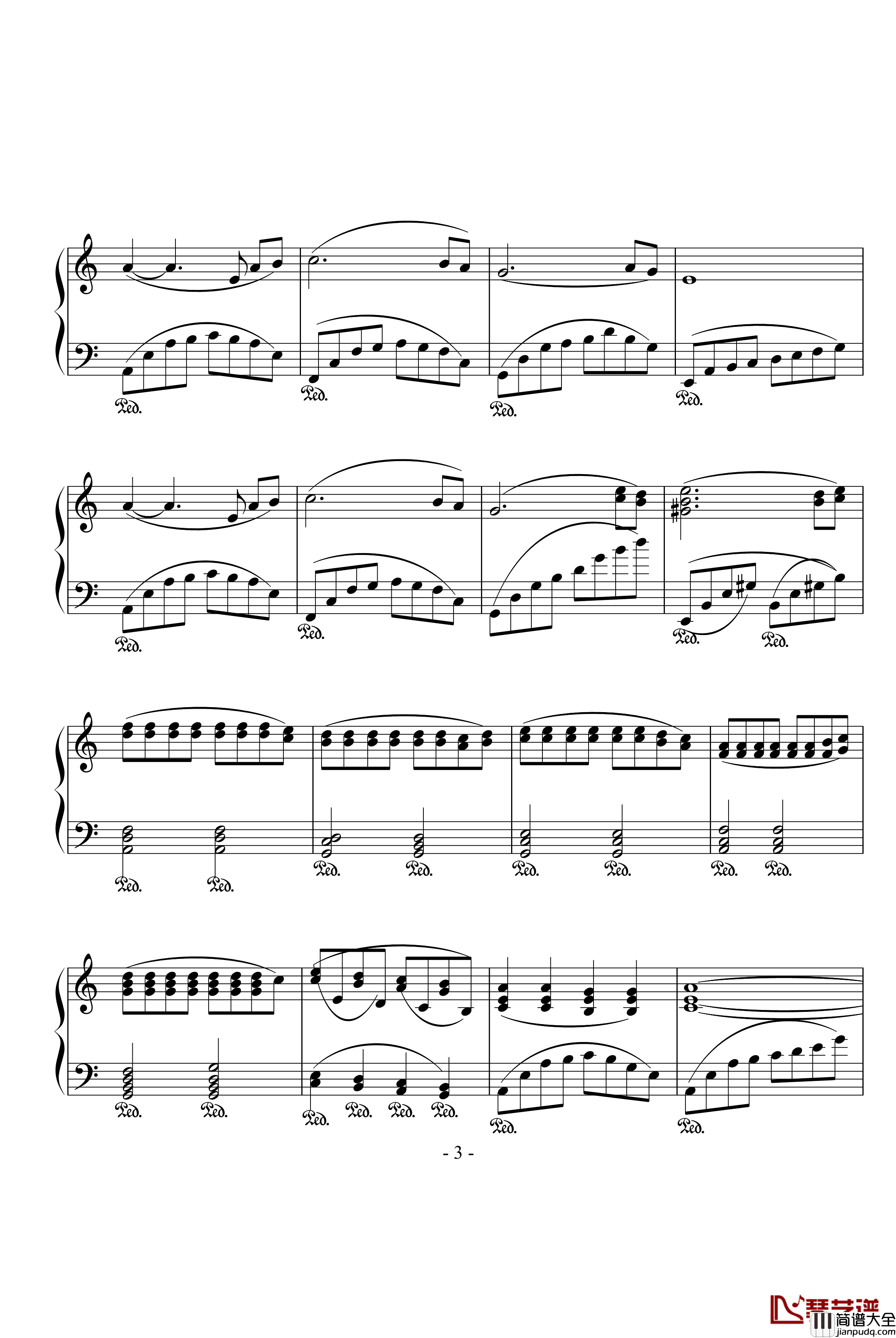 赐给你的爱钢琴谱_送给郝飞的歌_快乐的猪