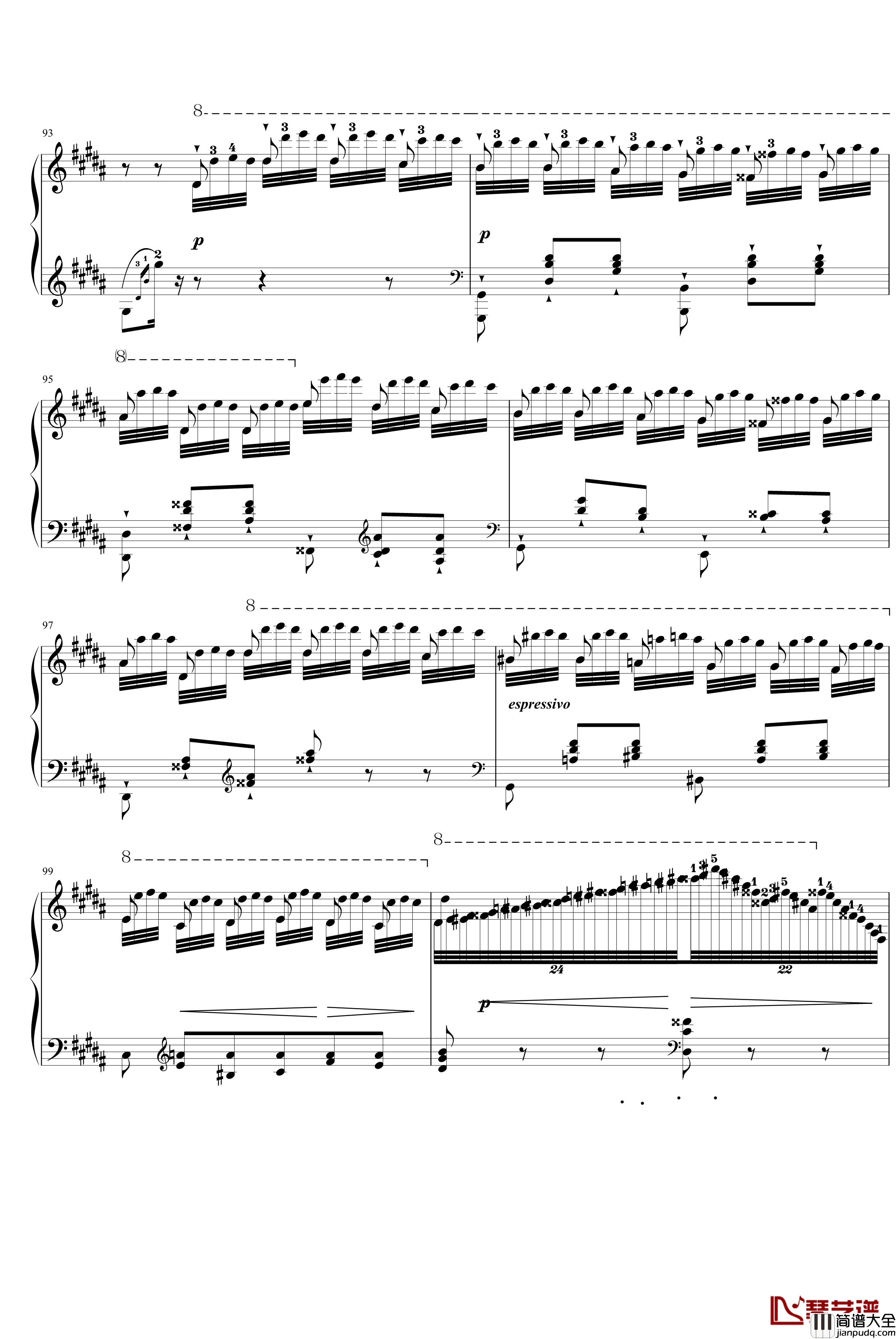 钟钢琴谱_李斯特练习曲