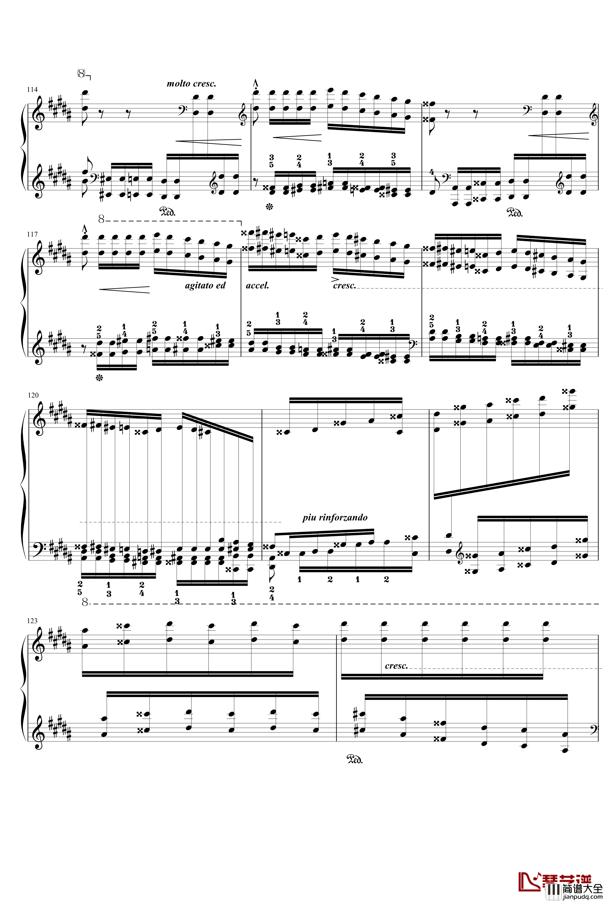 钟钢琴谱_李斯特练习曲