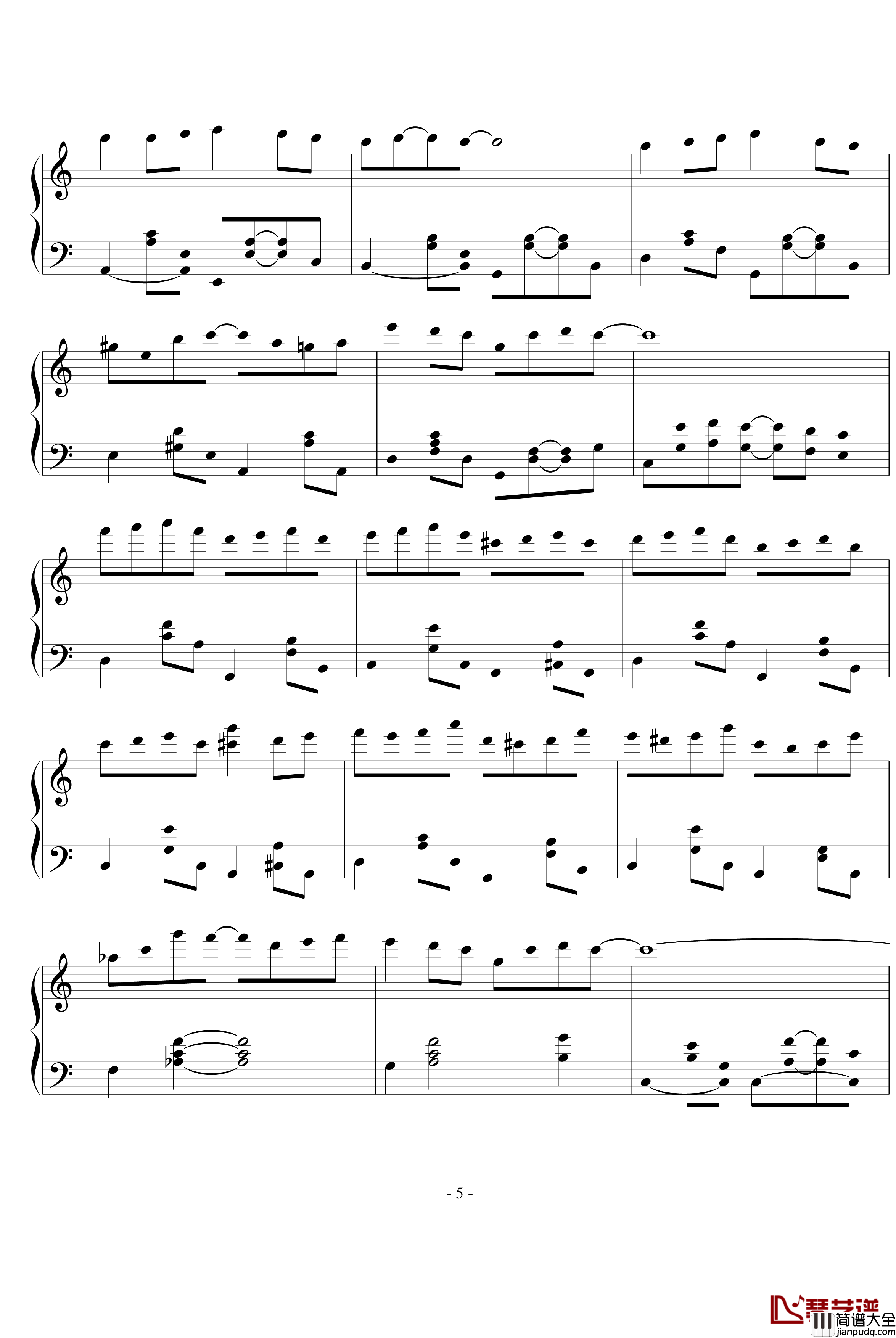 白十字公主生日歌钢琴谱_烛光之吻_吴大鹏