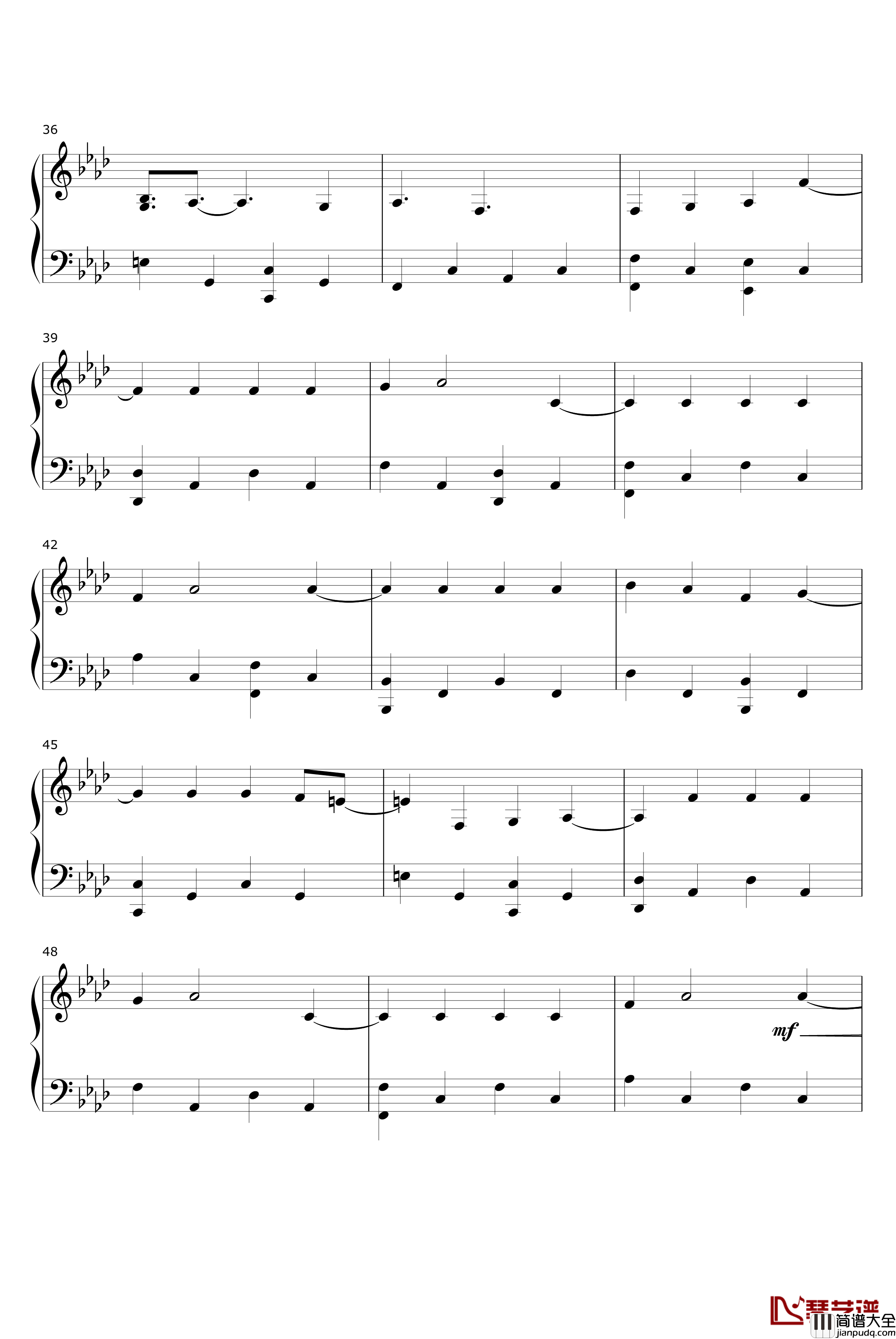 无心害你钢琴谱_关菊英