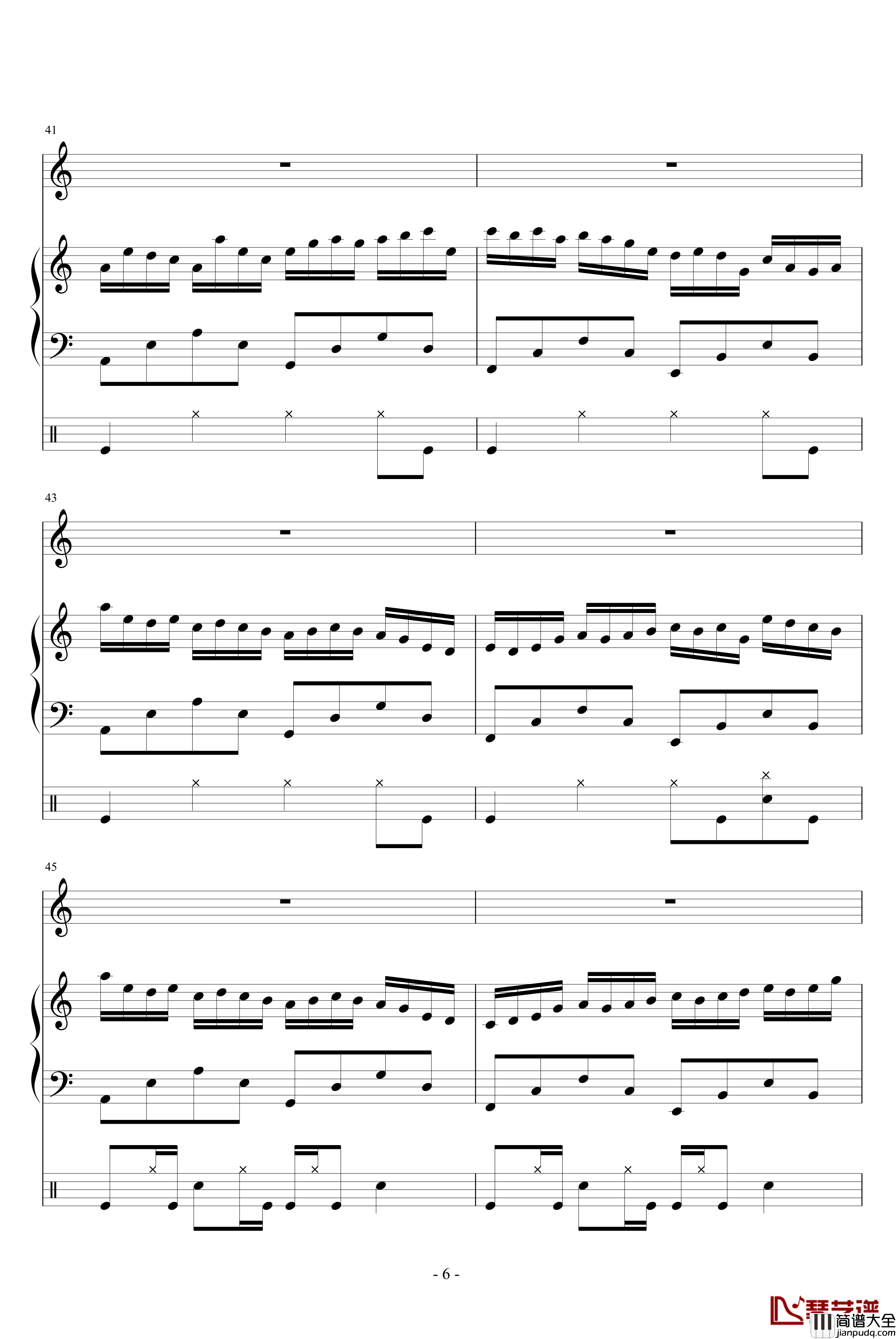 蝴蝶的眼泪钢琴谱_吴越