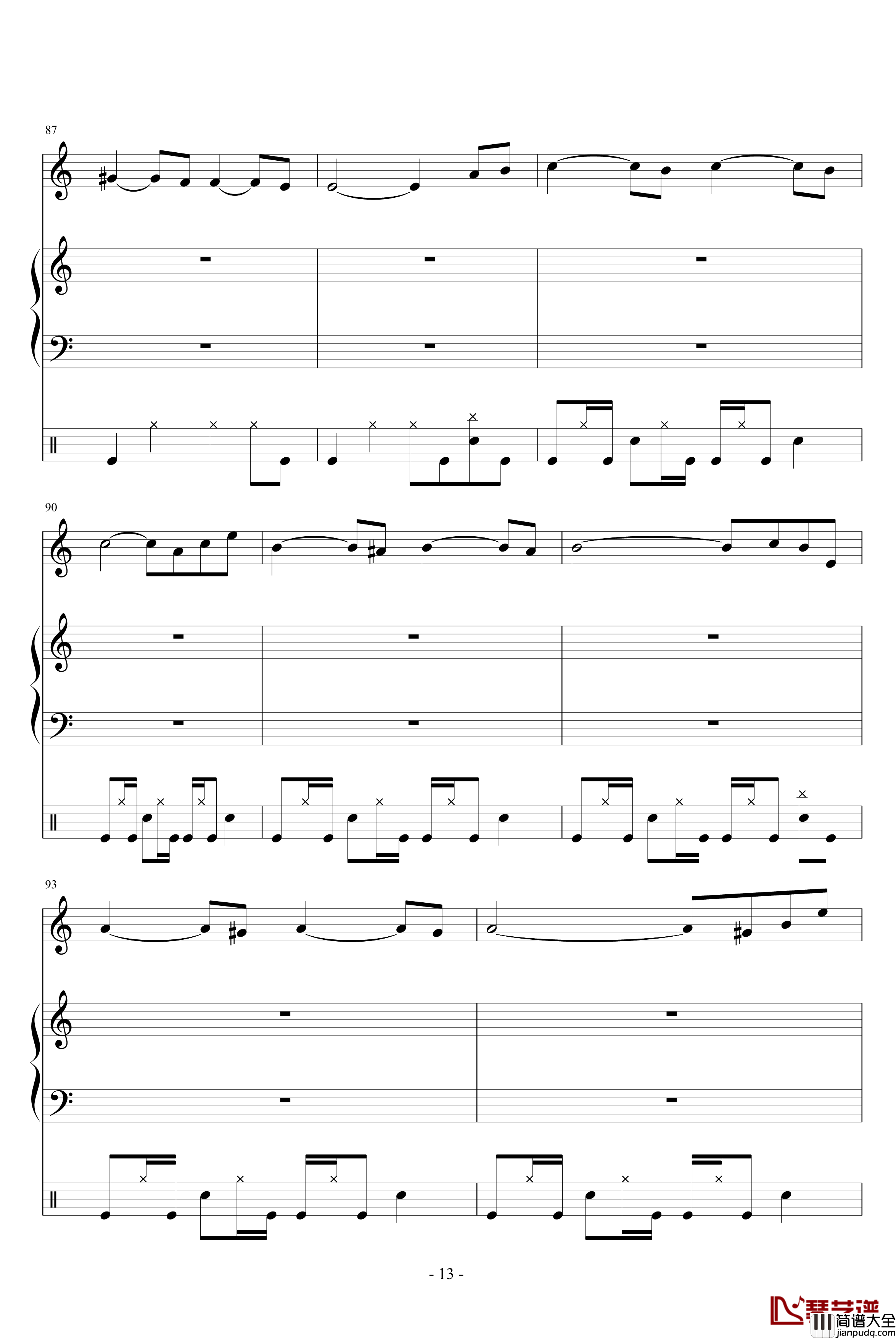 蝴蝶的眼泪钢琴谱_吴越