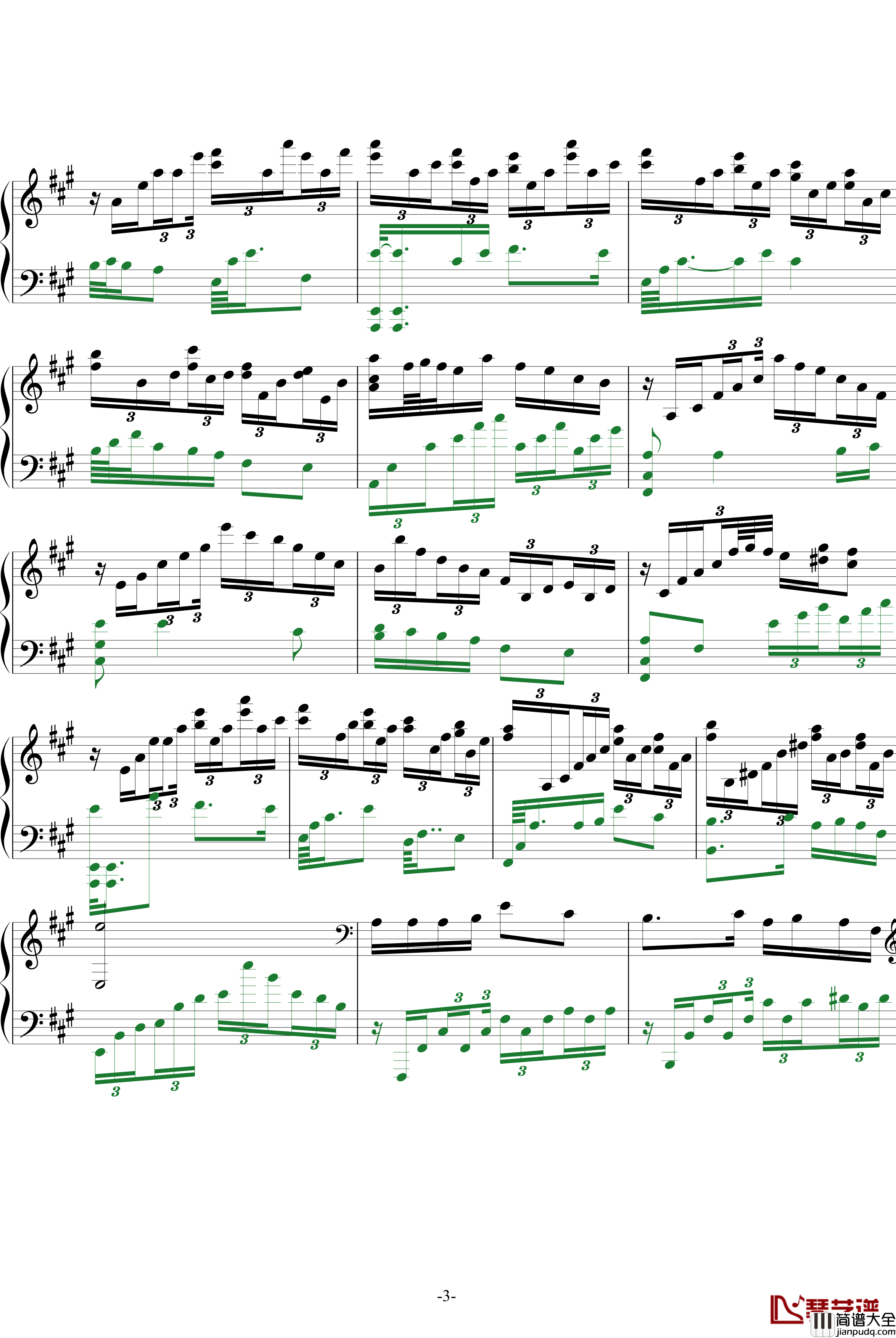 浏阳河钢琴谱_王建中改编_中国名曲
