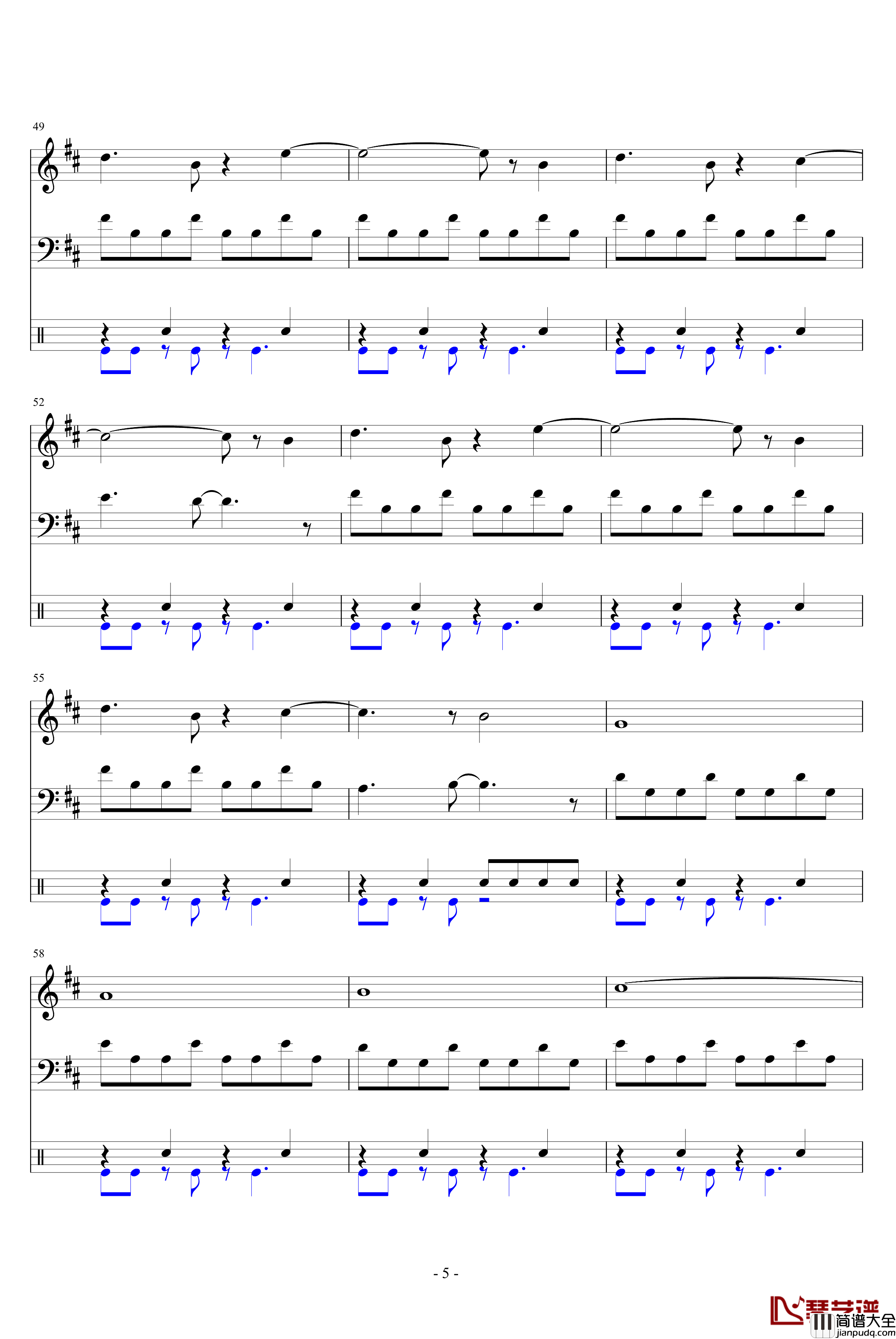 双截龙BOSS钢琴谱_总谱_游戏_FC