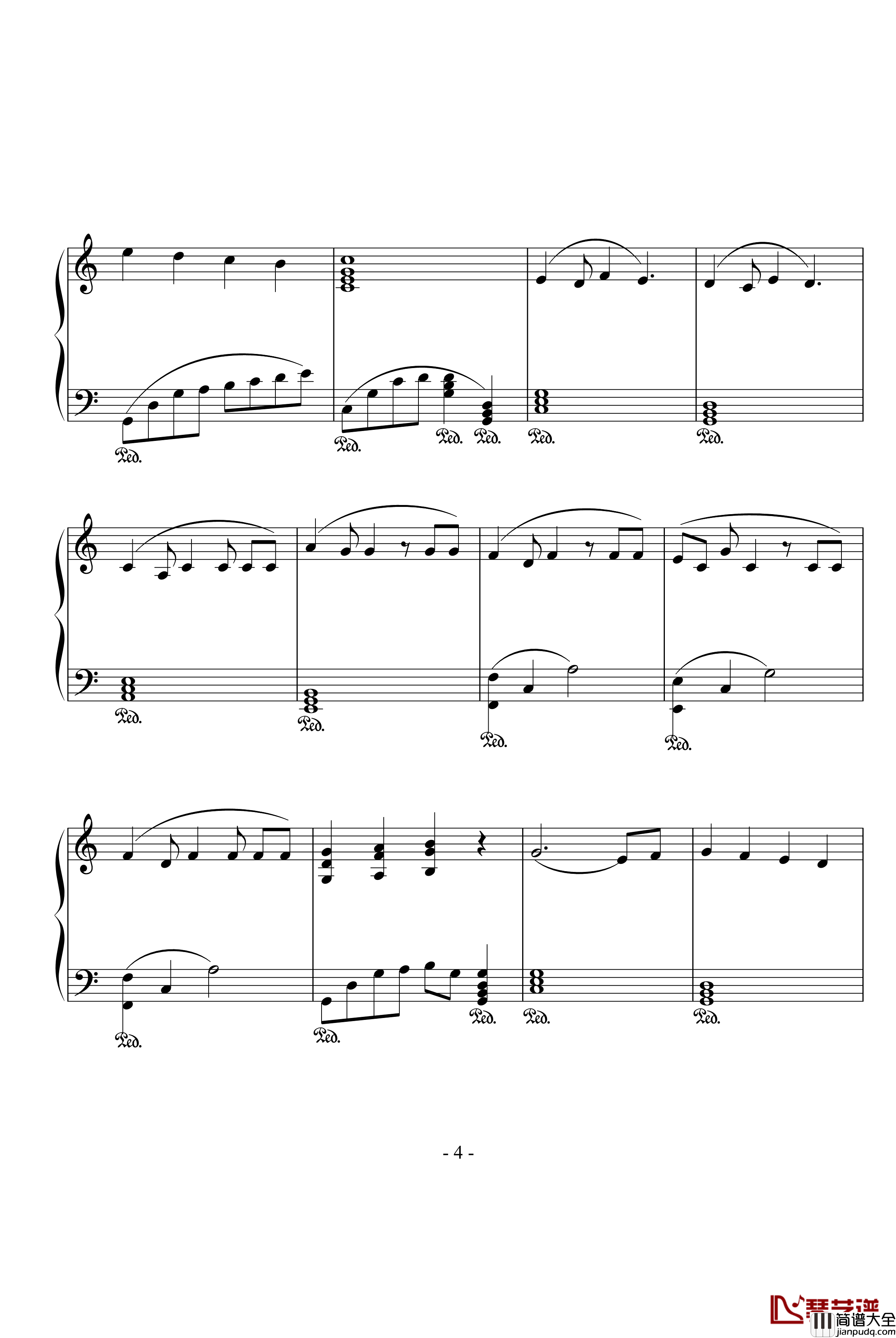 黑板上的诺言钢琴谱_拔谱_仰歌