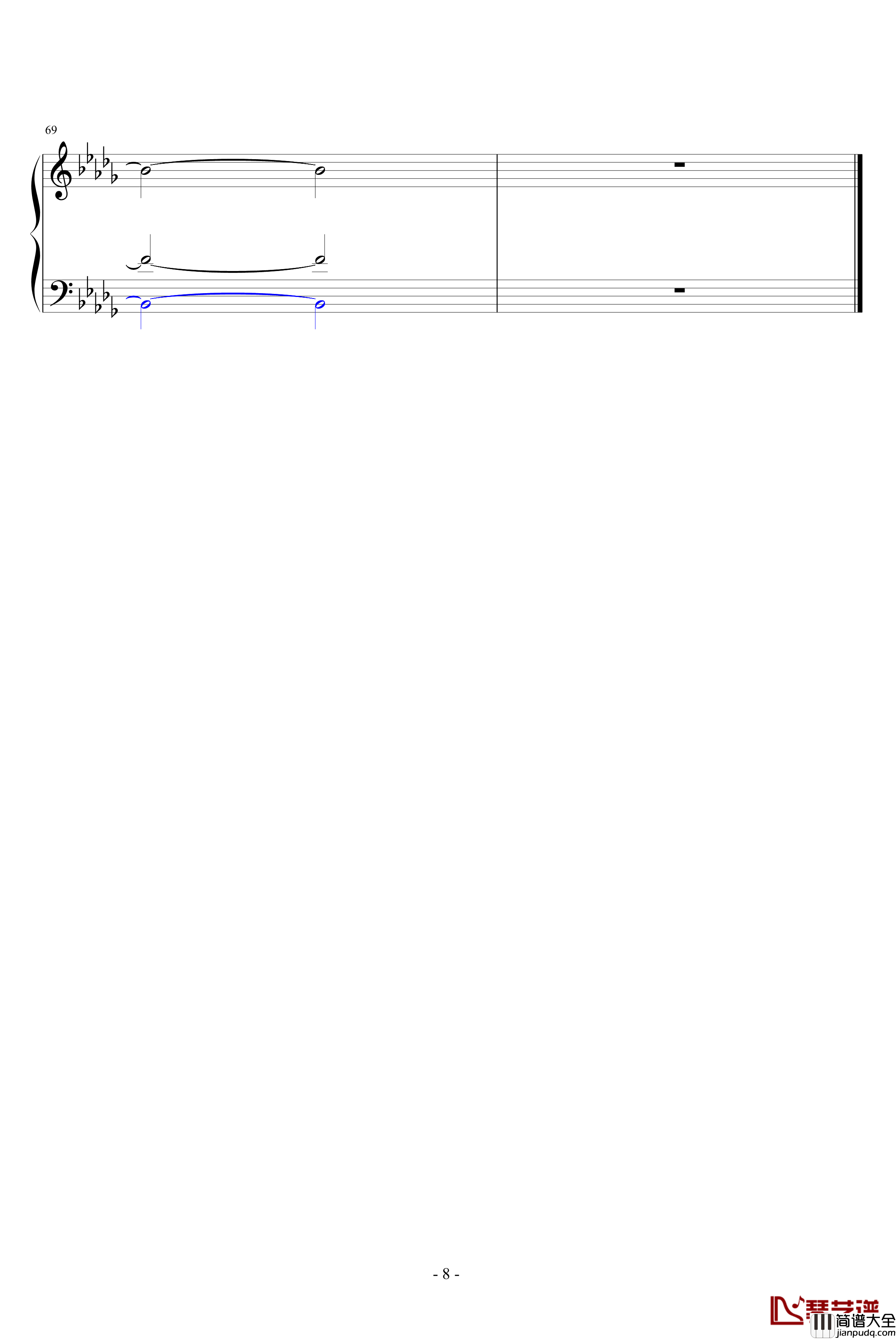 晚安钢琴谱_WindChou