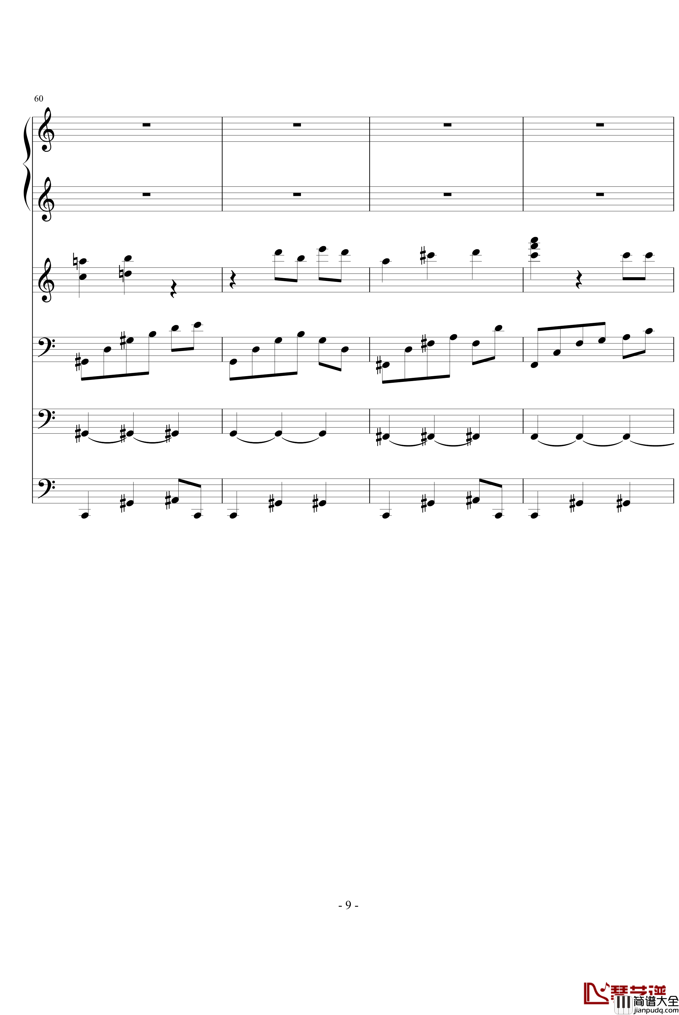 优雅钢琴谱_ellocz_夜洛第四首圆舞曲