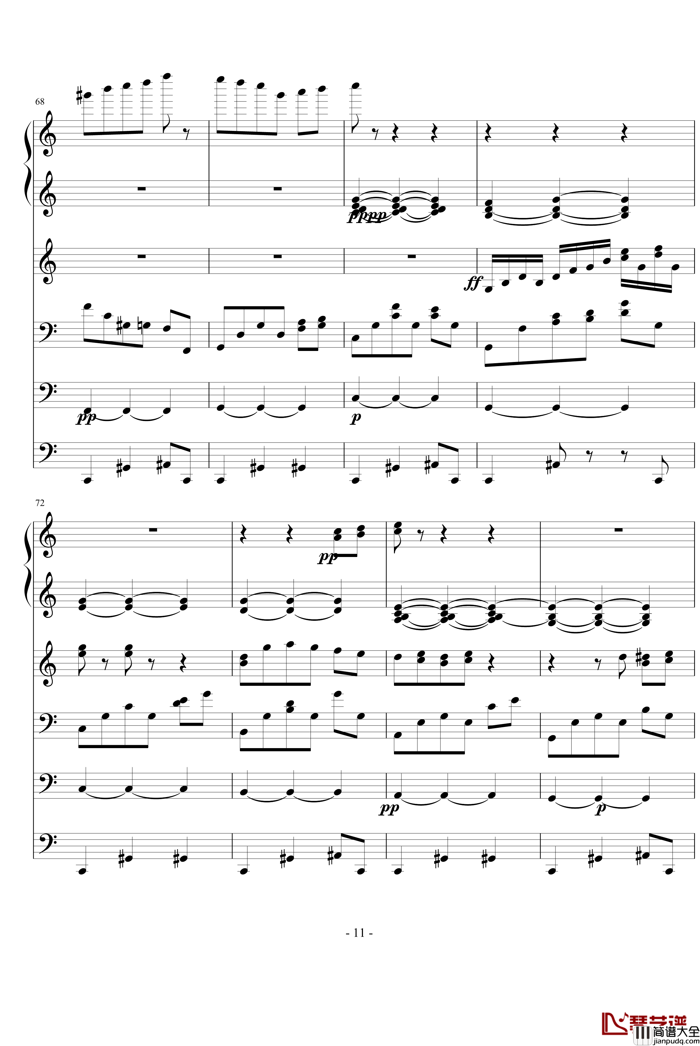 优雅钢琴谱_ellocz_夜洛第四首圆舞曲