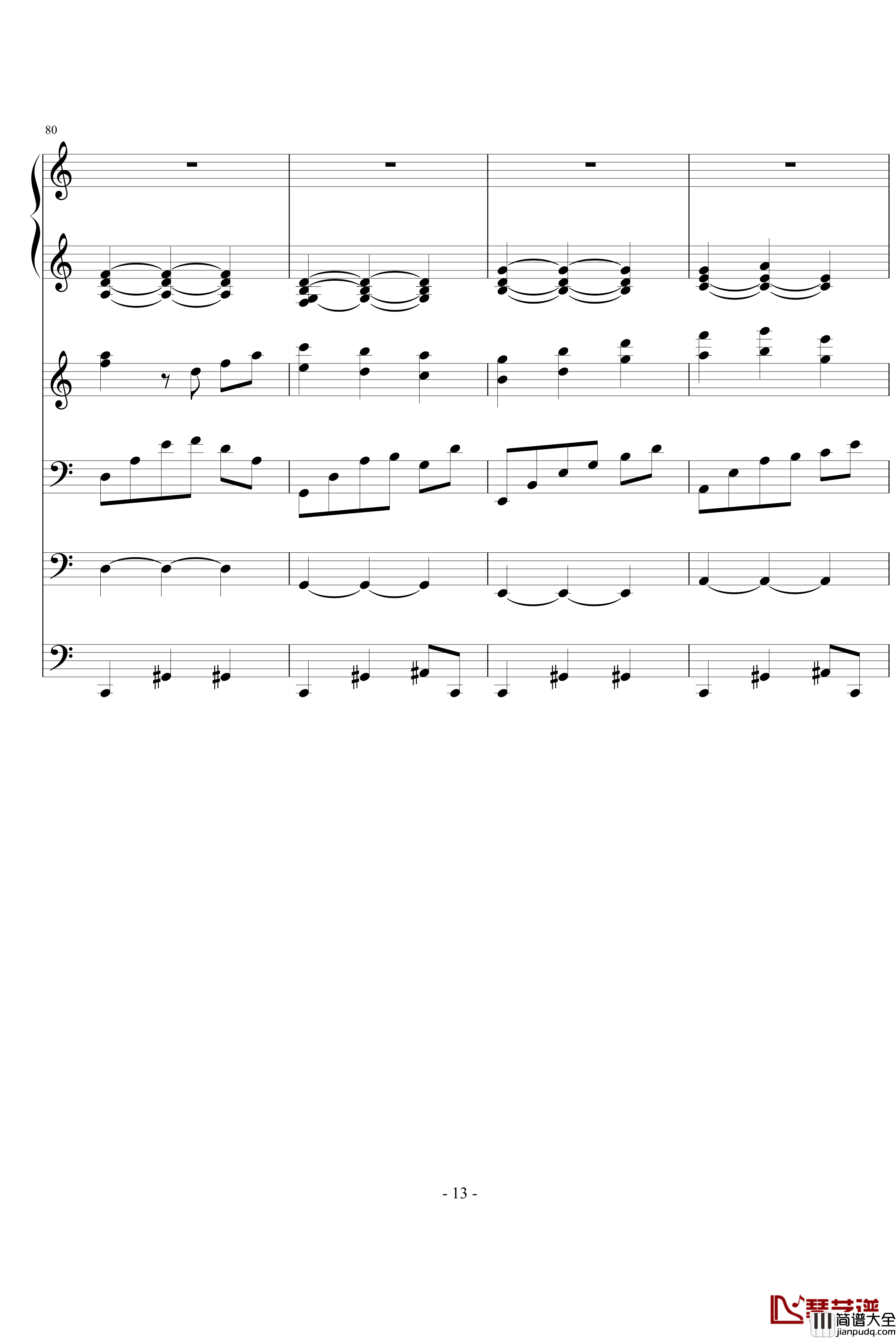 优雅钢琴谱_ellocz_夜洛第四首圆舞曲