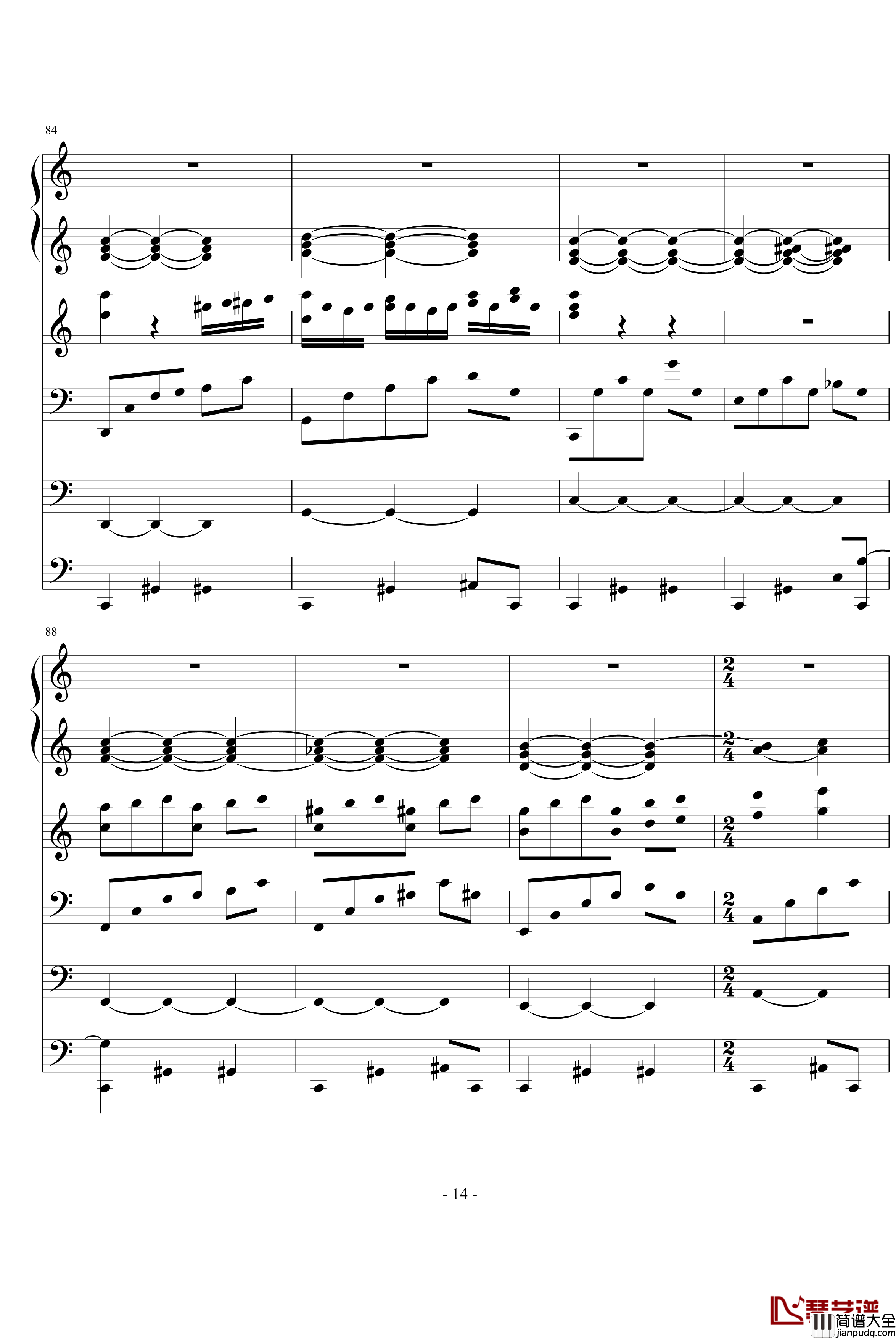 优雅钢琴谱_ellocz_夜洛第四首圆舞曲