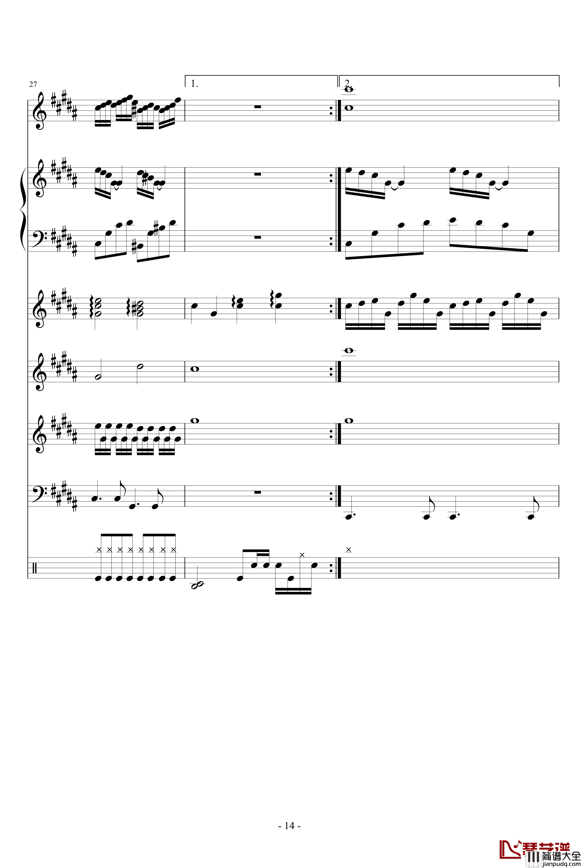 陨灭钢琴谱_血腥残阳