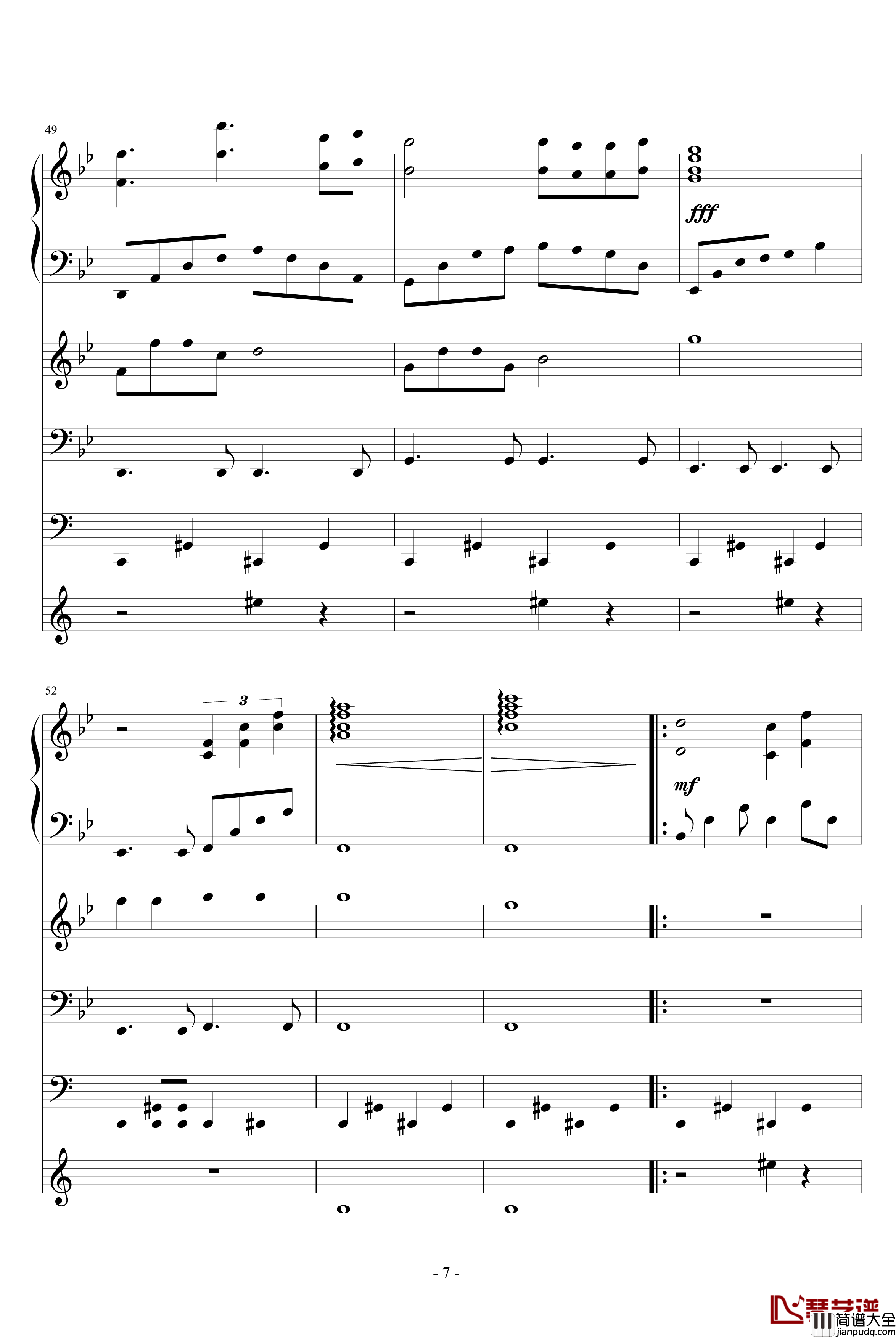 前世柔情钢琴谱_水寒残月