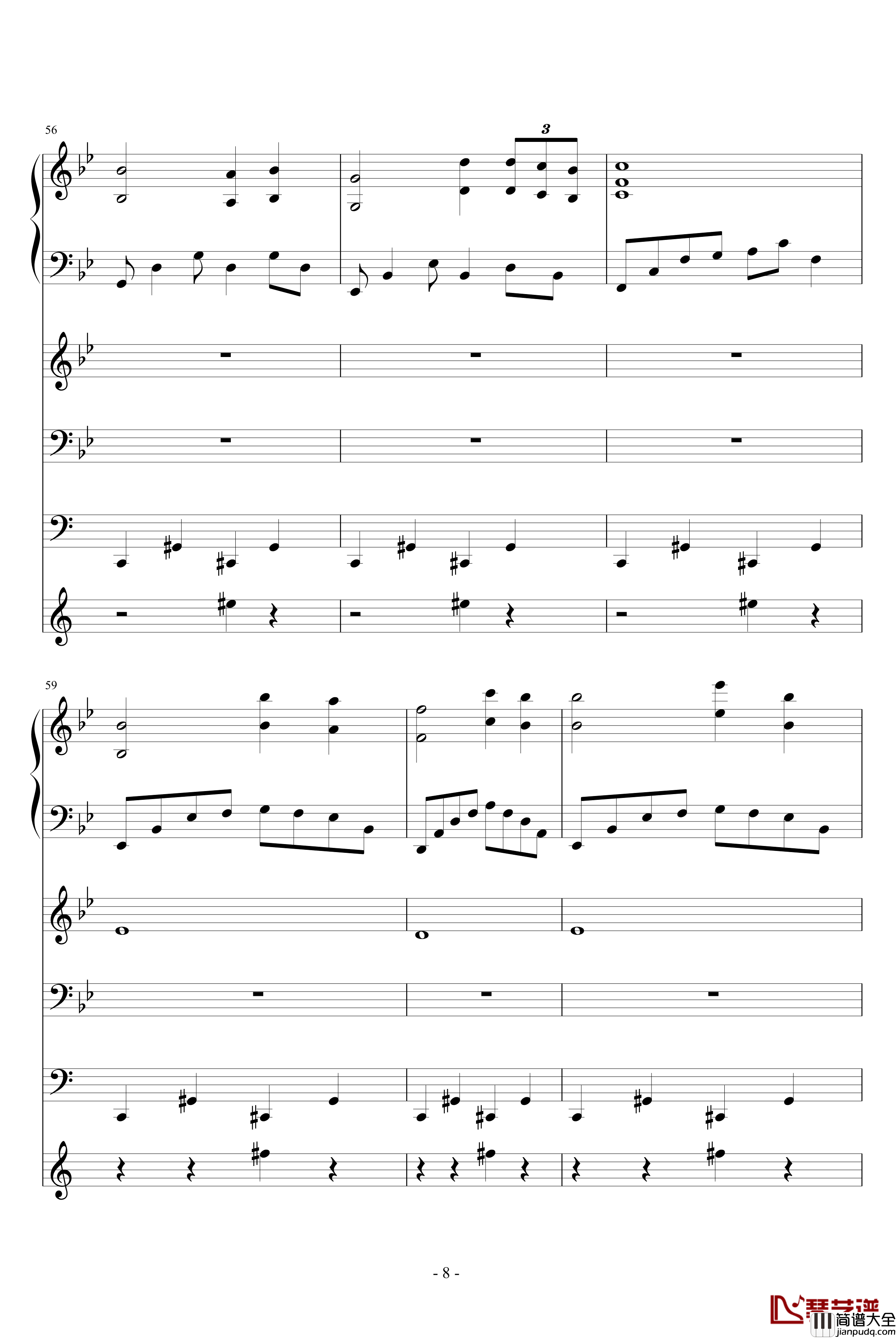 前世柔情钢琴谱_水寒残月