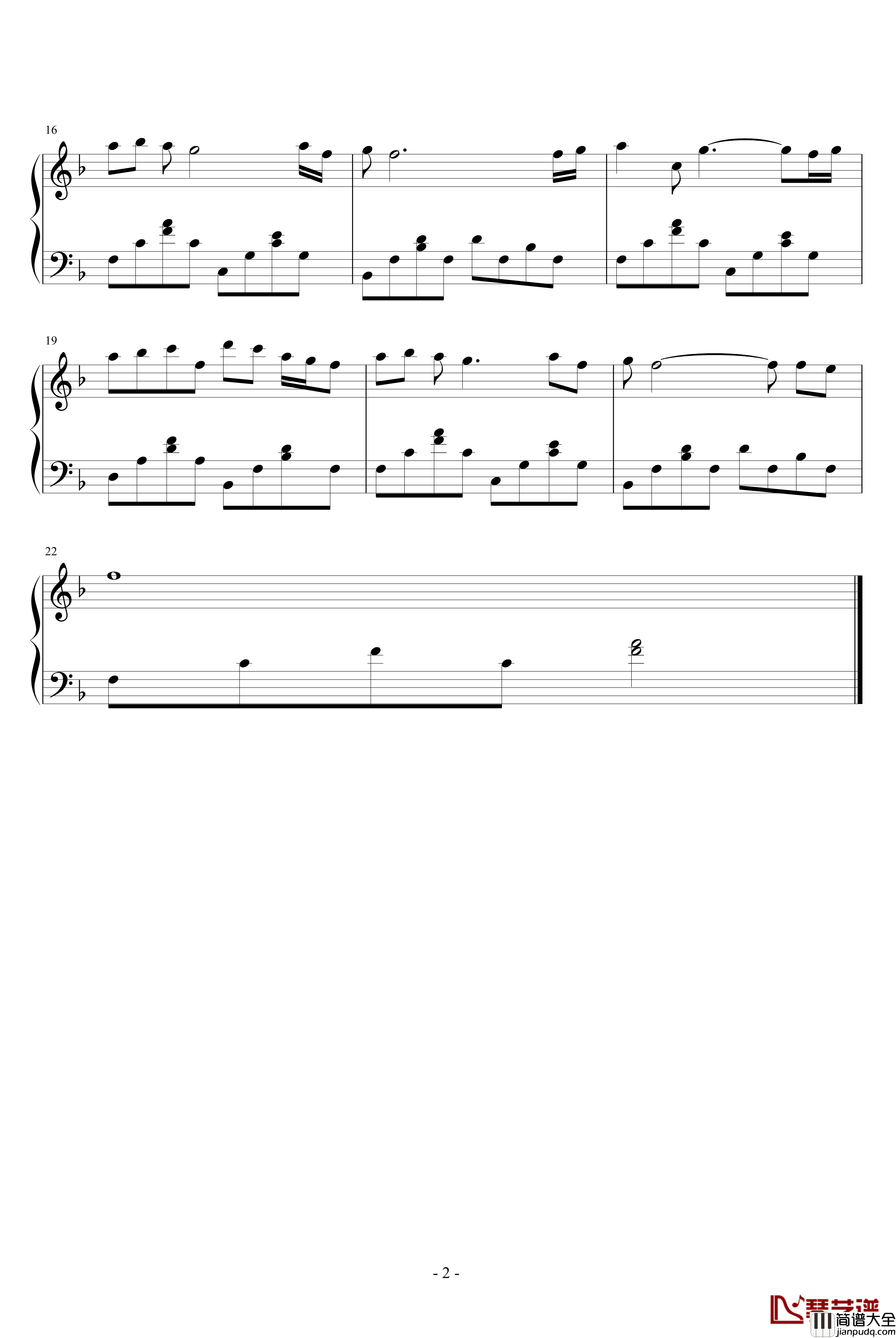 簡單钢琴谱_簡單版_郭静