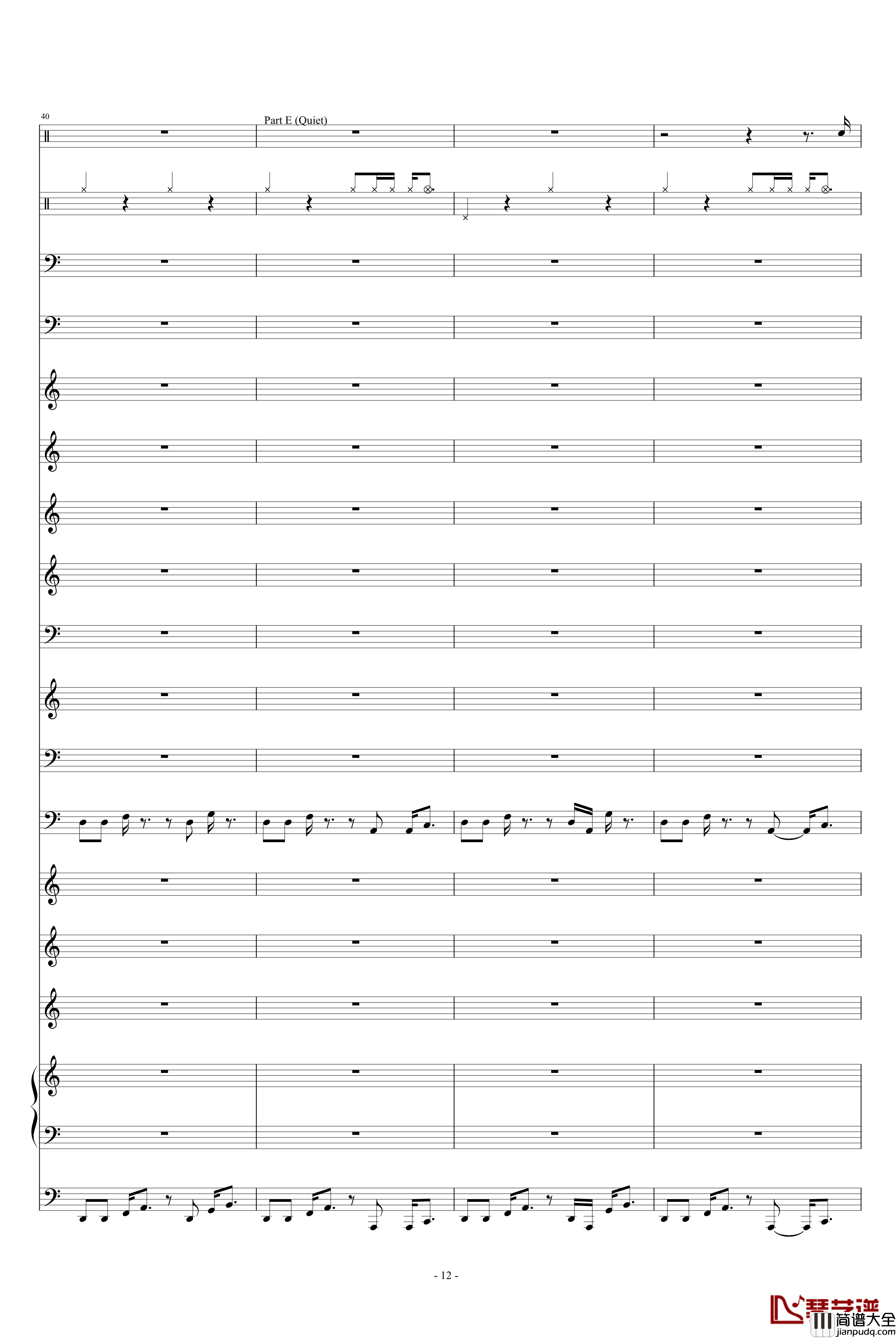 恶魔城钢琴谱_总谱_游戏_FC