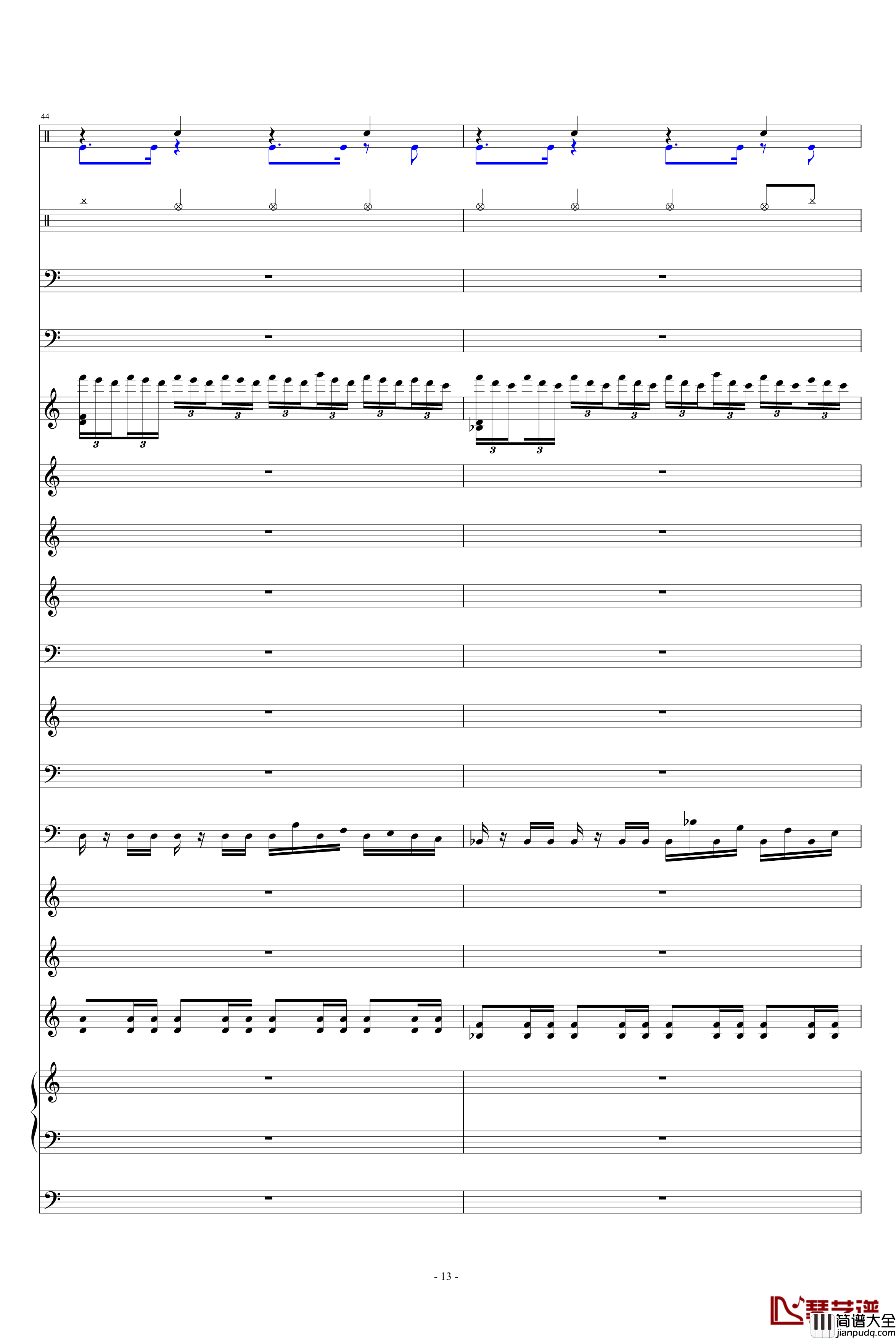 恶魔城钢琴谱_总谱_游戏_FC