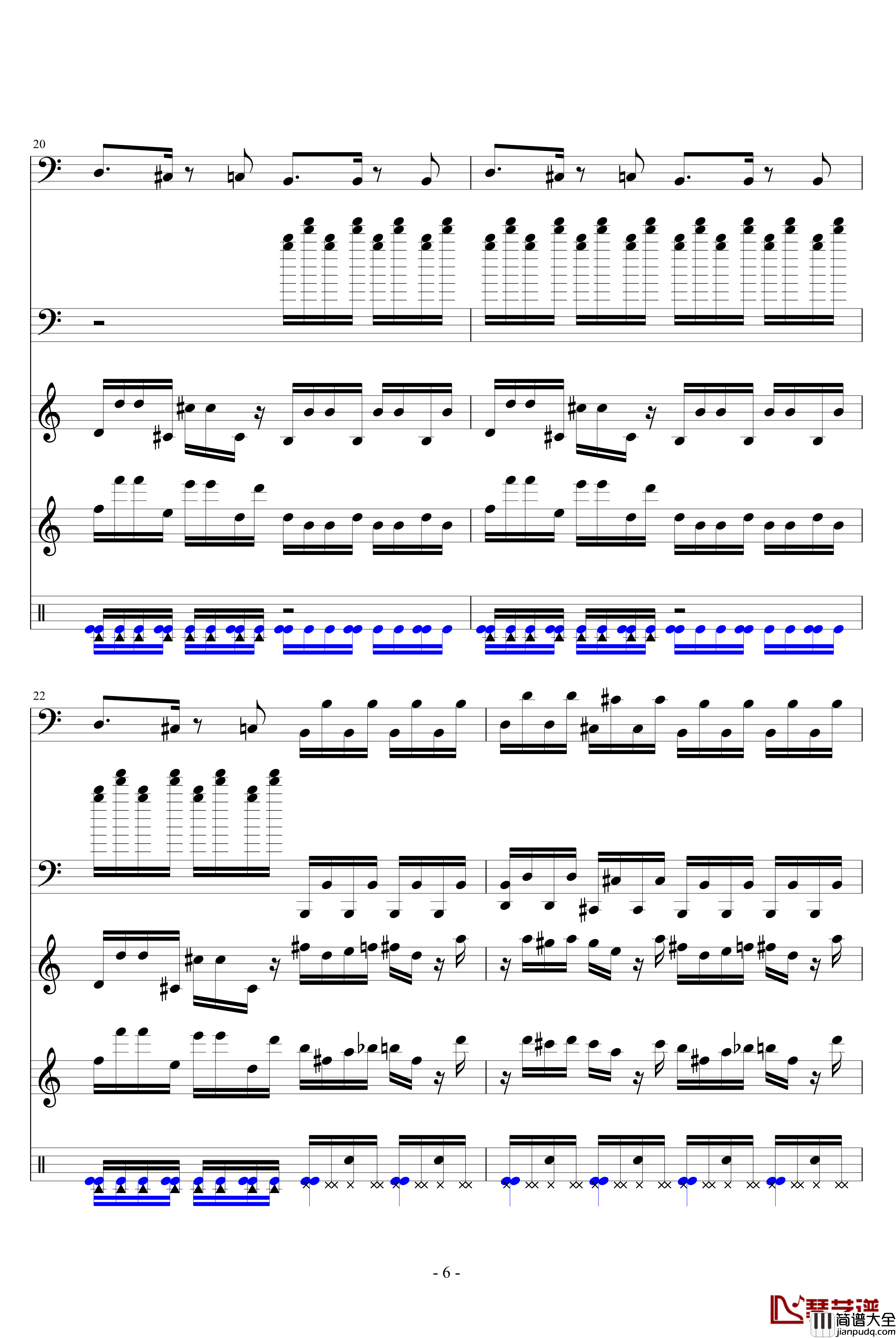 热血物语BOSS钢琴谱_总谱_游戏_FC
