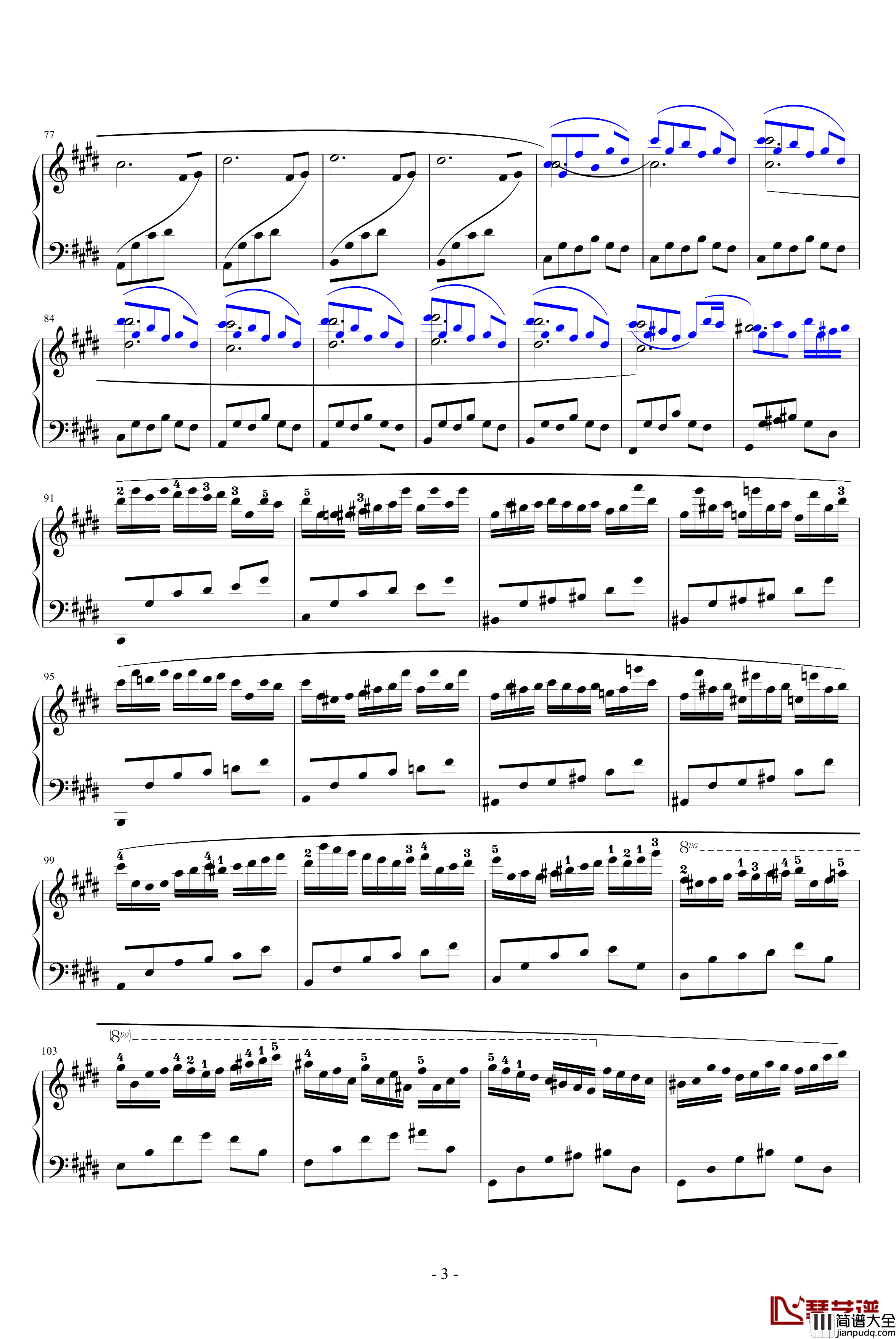 孤月华章钢琴谱_星夜碧波_乐侠