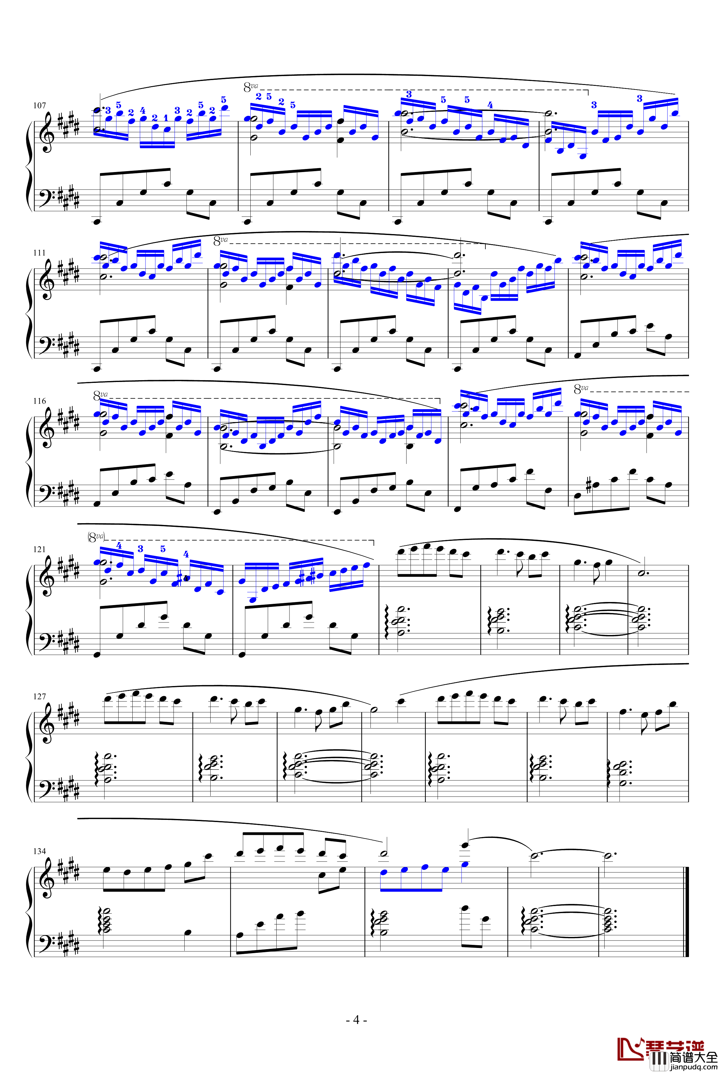 孤月华章钢琴谱_星夜碧波_乐侠