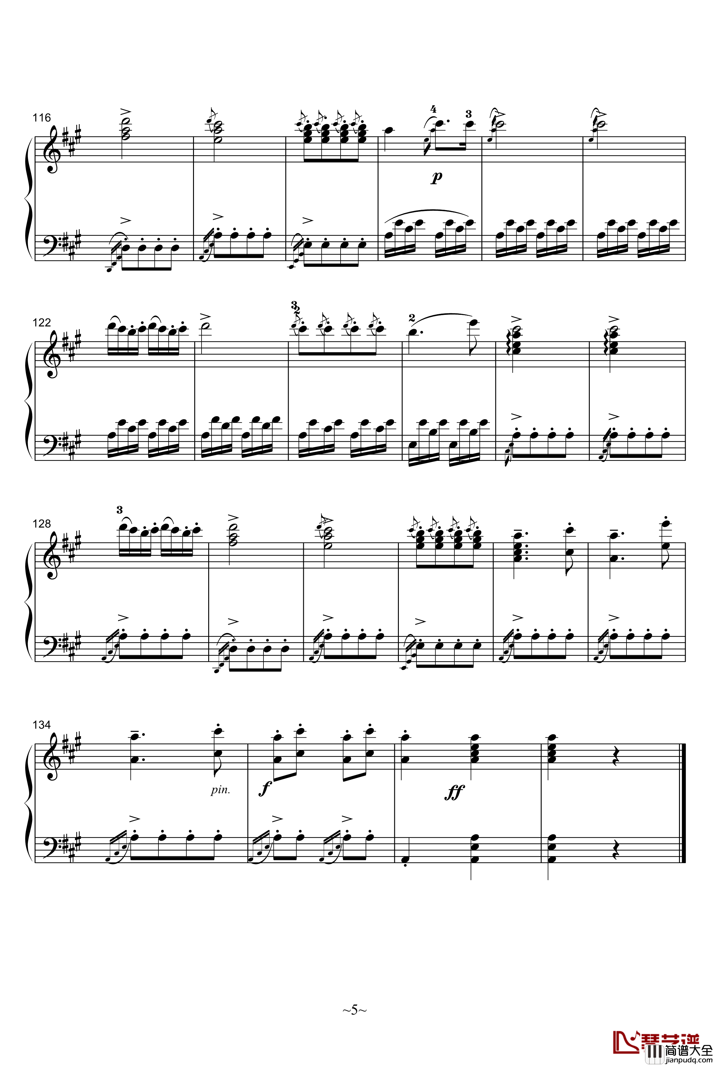 A大调奏鸣曲第三乐章钢琴谱_莫扎特