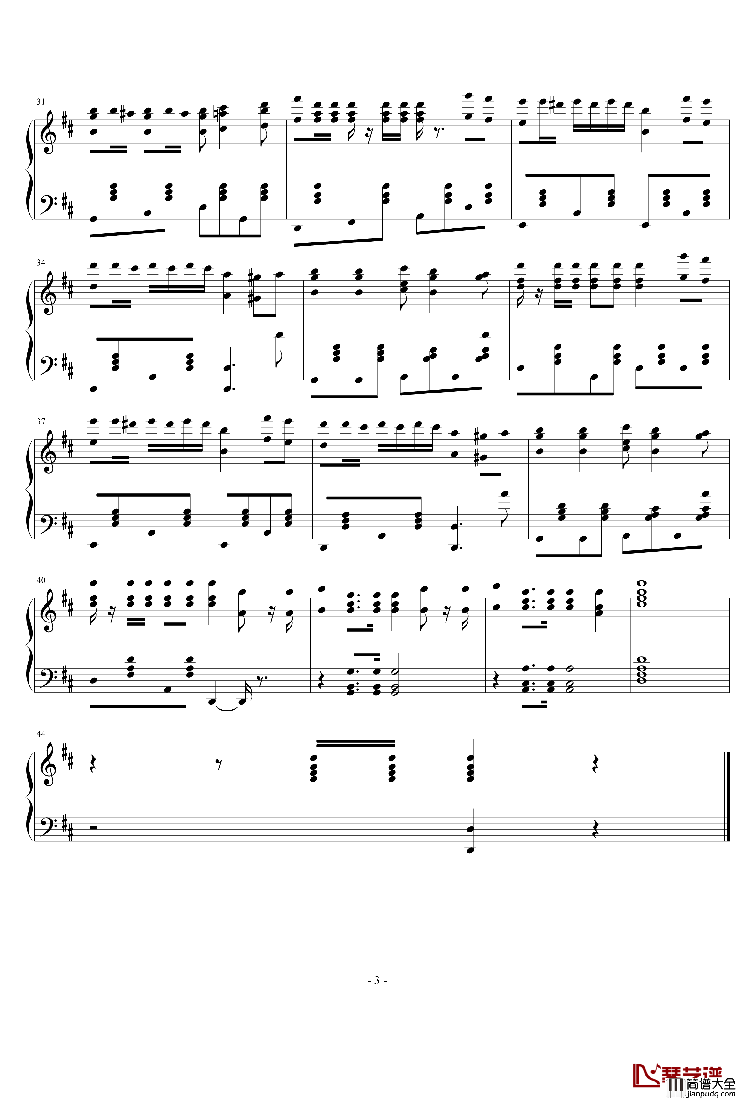 铁臂阿童木主题钢琴谱_动漫影视