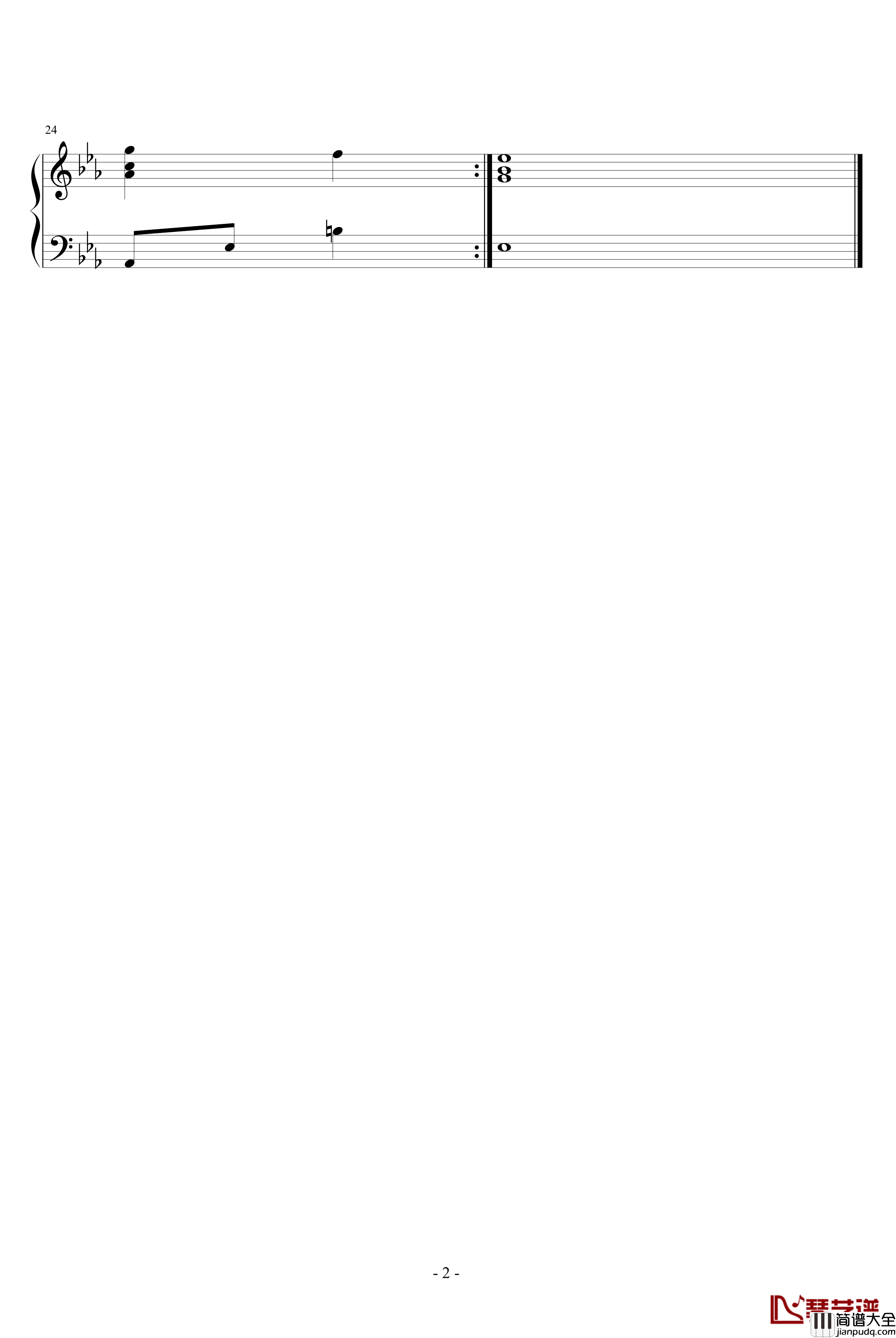 面纱原声钢琴谱_A_La_Claire_Fontaiine_影视