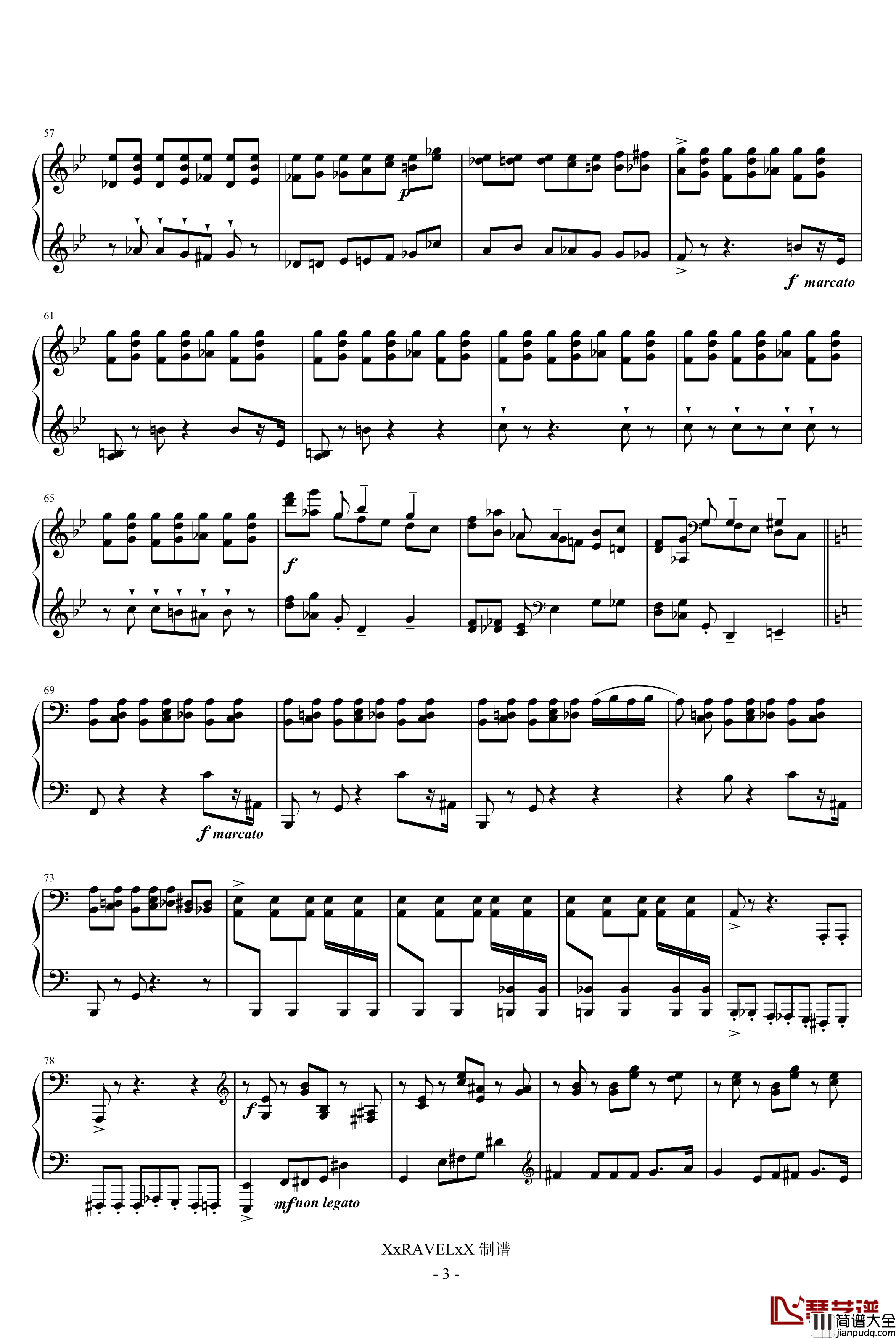 第七钢琴奏鸣曲钢琴谱_第三乐章_普罗科非耶夫