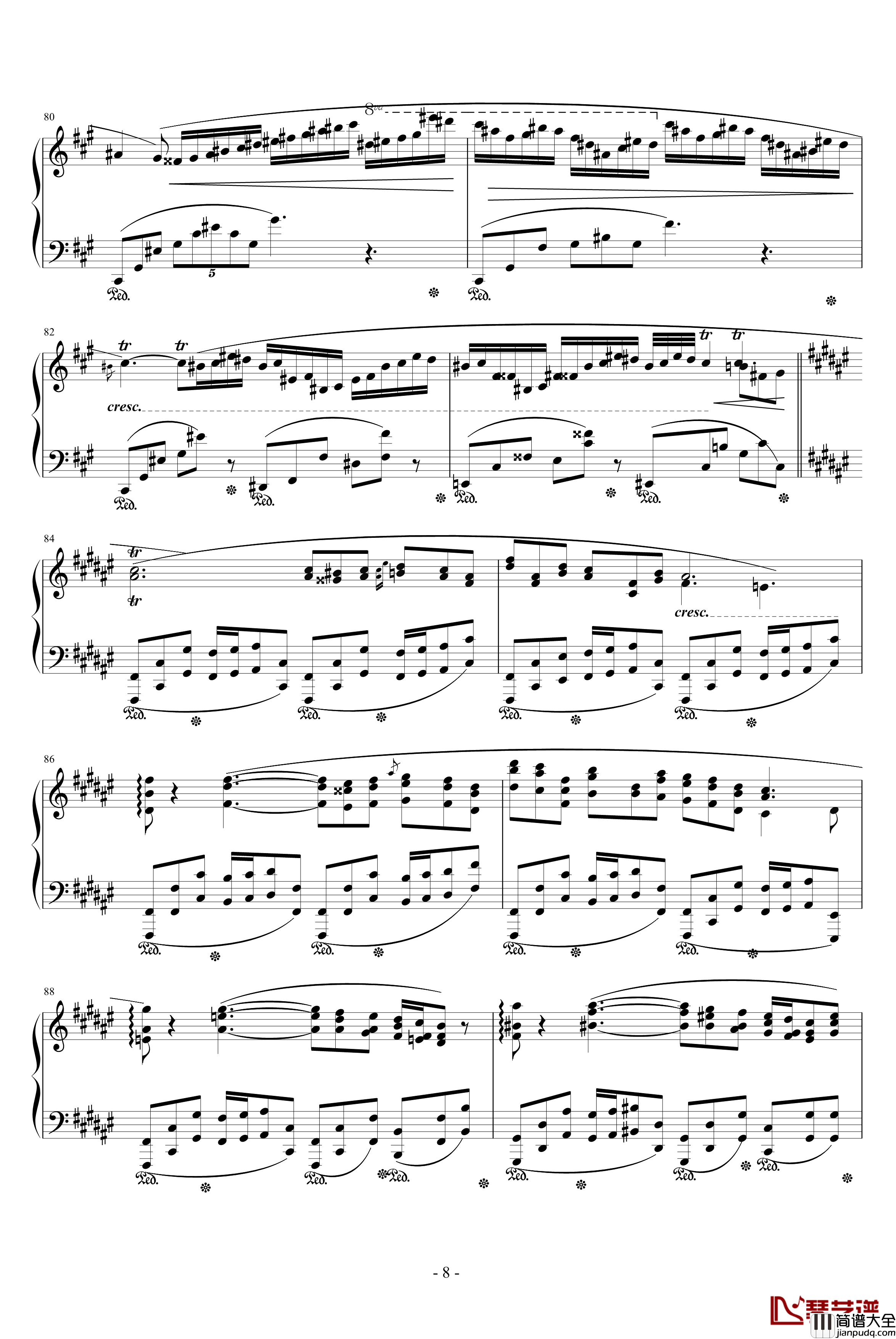 船歌钢琴谱_肖邦_chopin