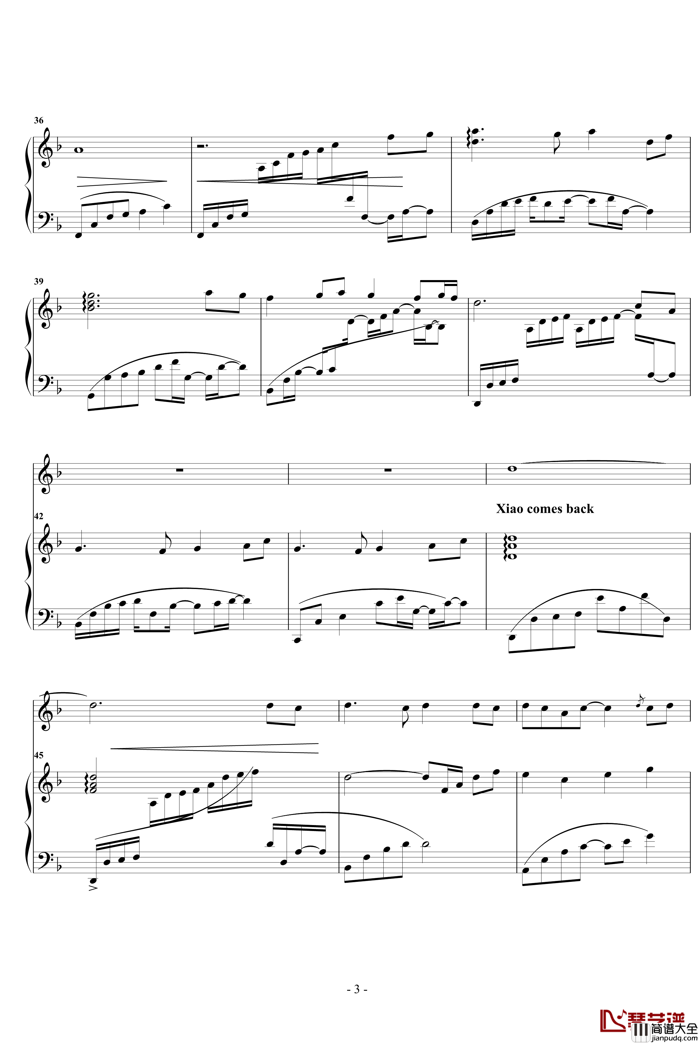 绿野仙踪钢琴谱_琴箫合奏_陈悦