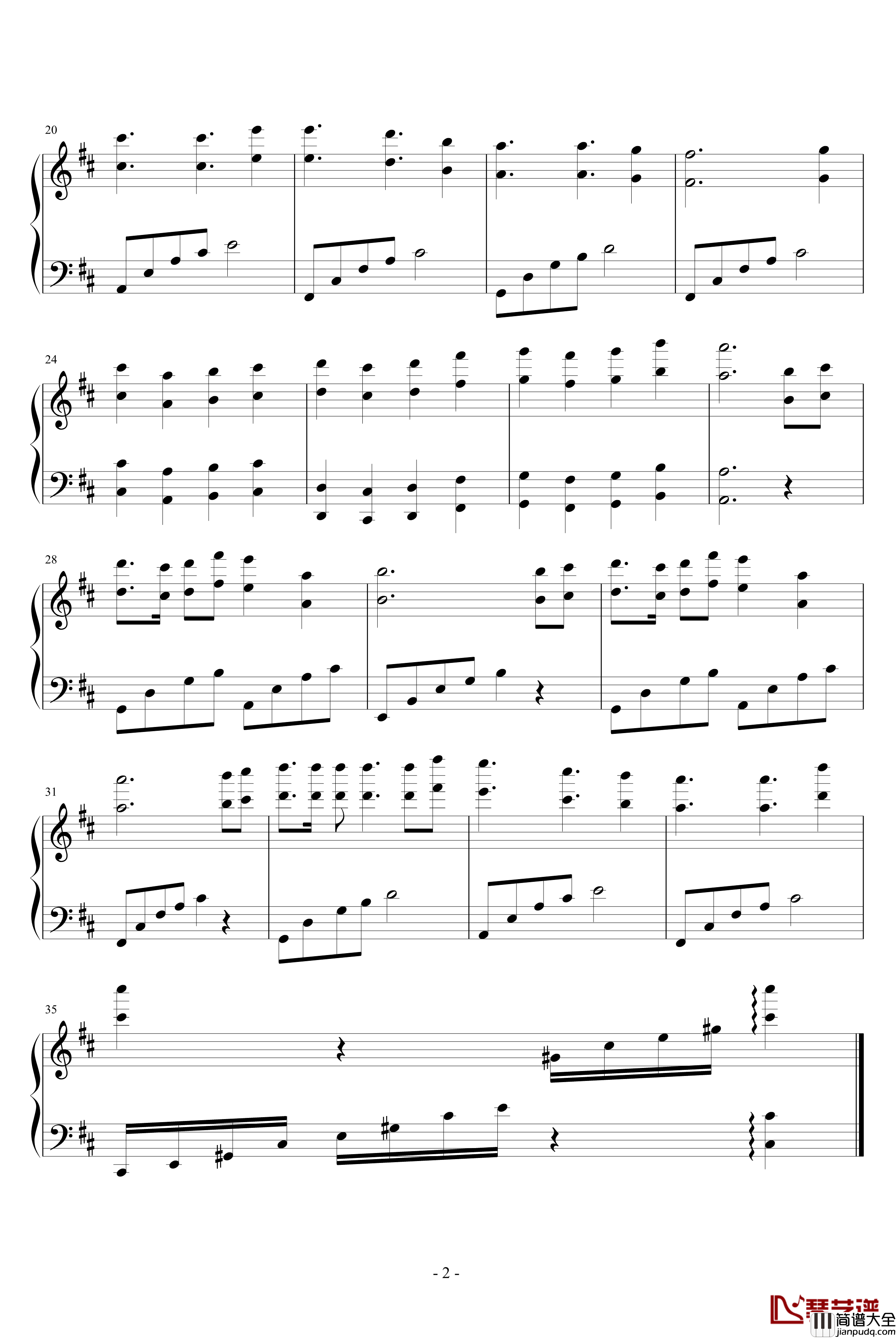 303钢琴谱_优雅小仙