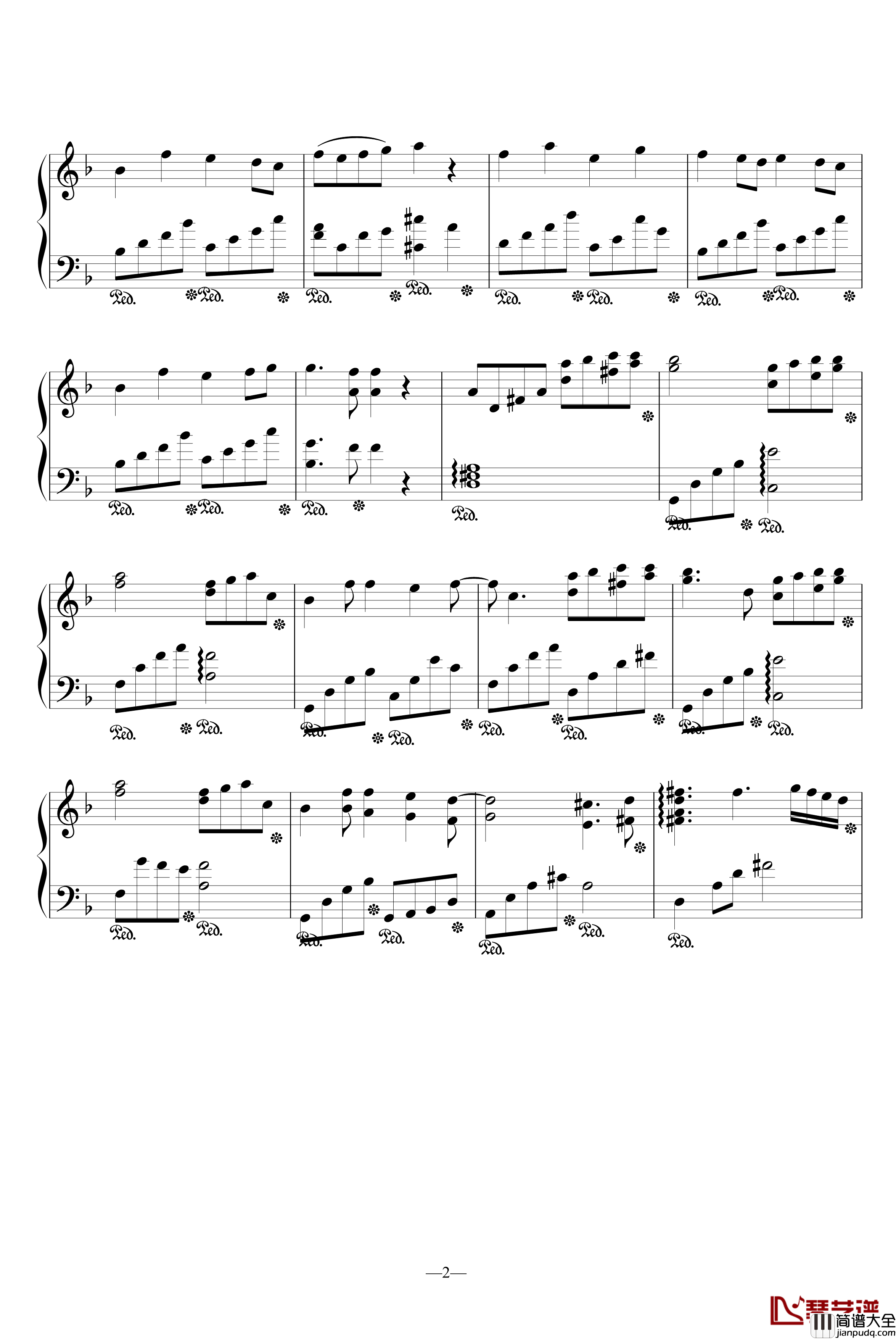 空色钢琴谱__水果篮子_插曲_动漫影视