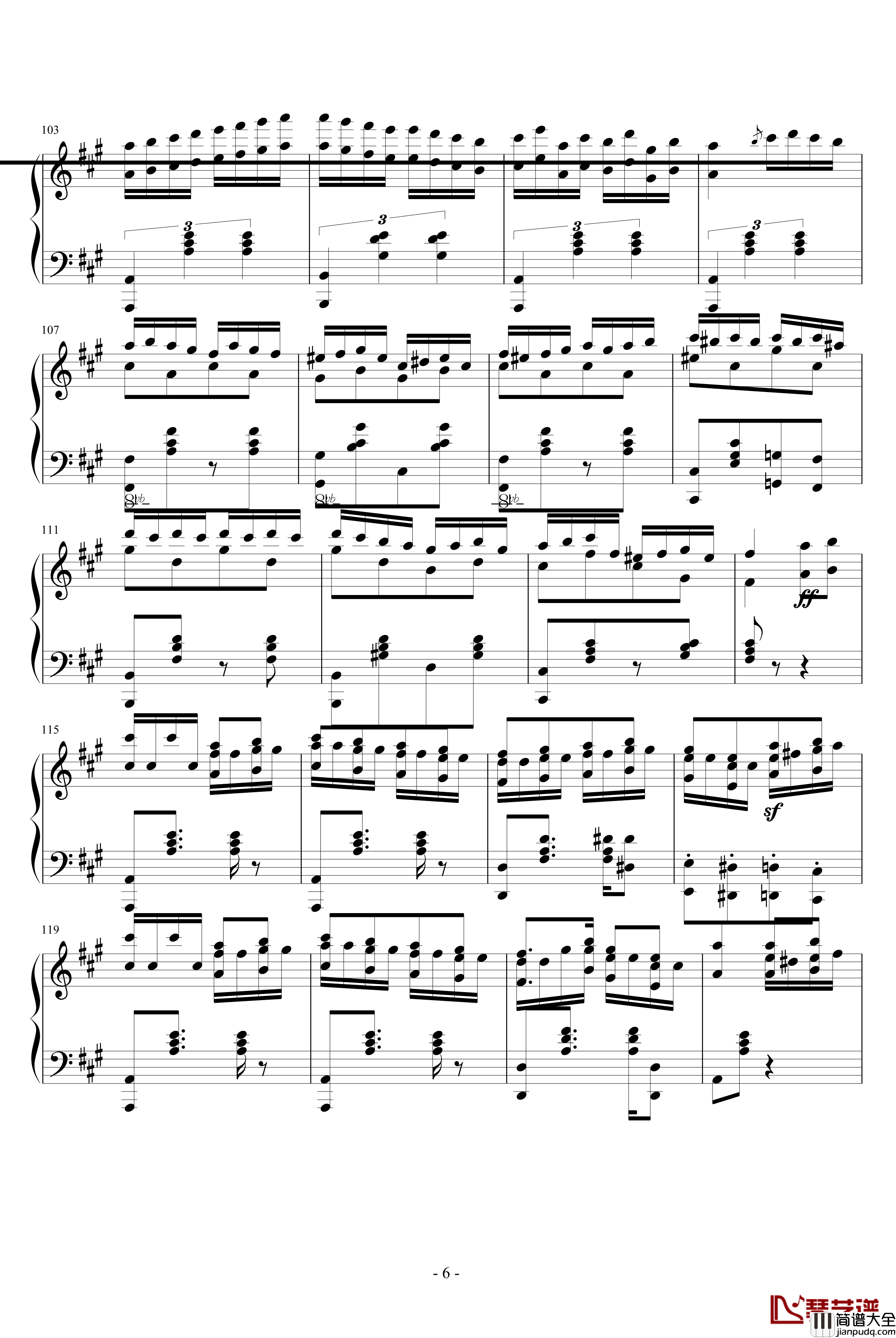 土耳其进行曲钢琴谱_爵士版_莫扎特