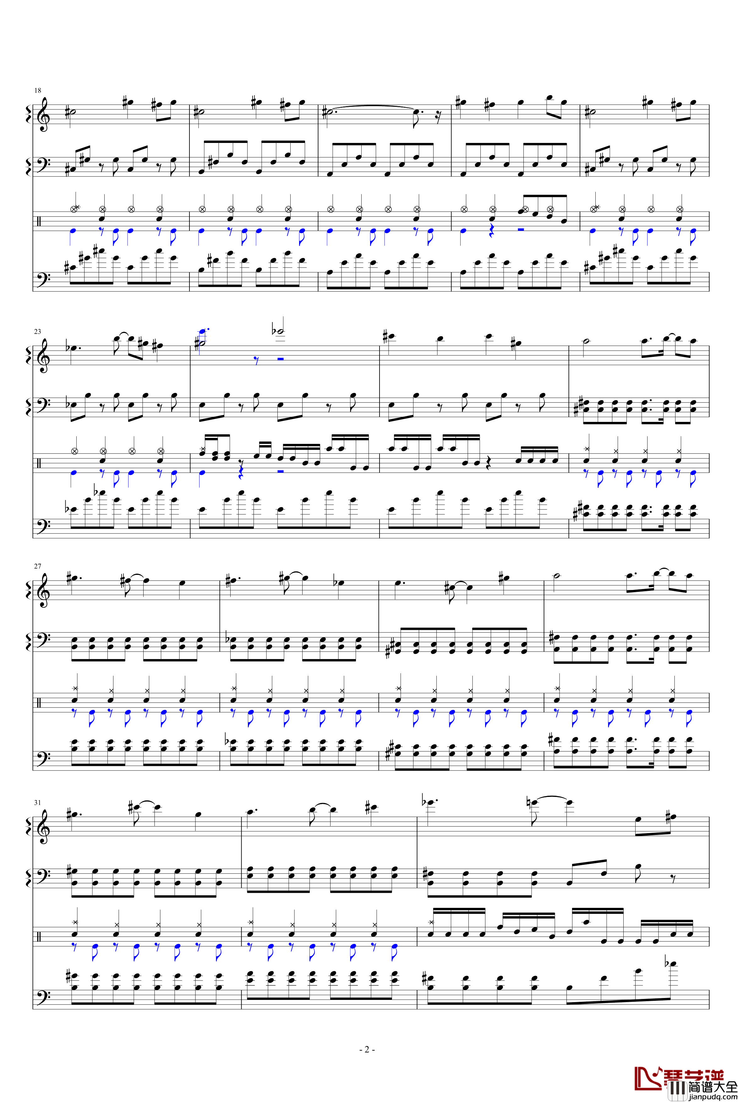 怀念东方之血+飘上月球不死之烟钢琴谱+鼓谱_动漫影视