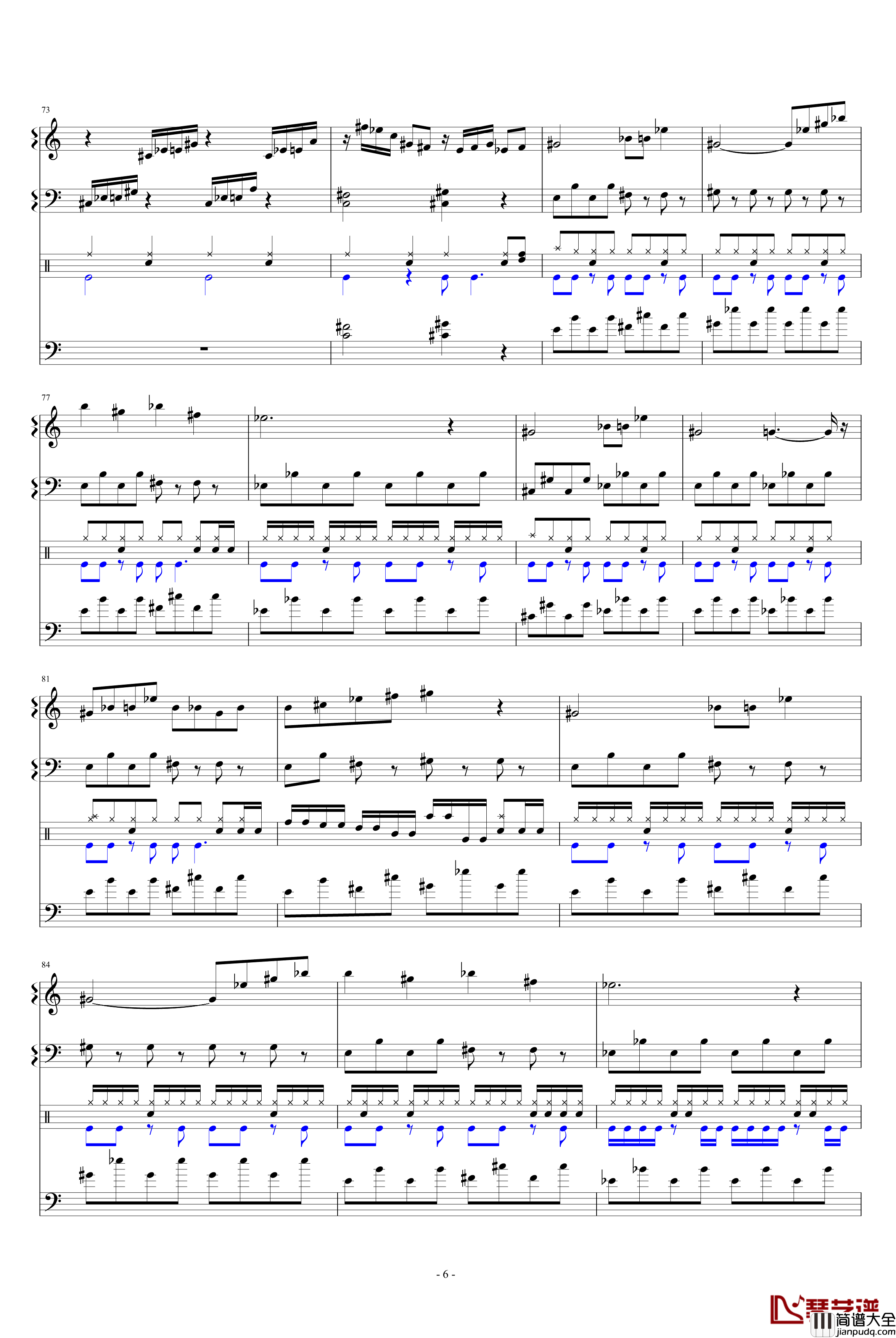 怀念东方之血+飘上月球不死之烟钢琴谱+鼓谱_动漫影视