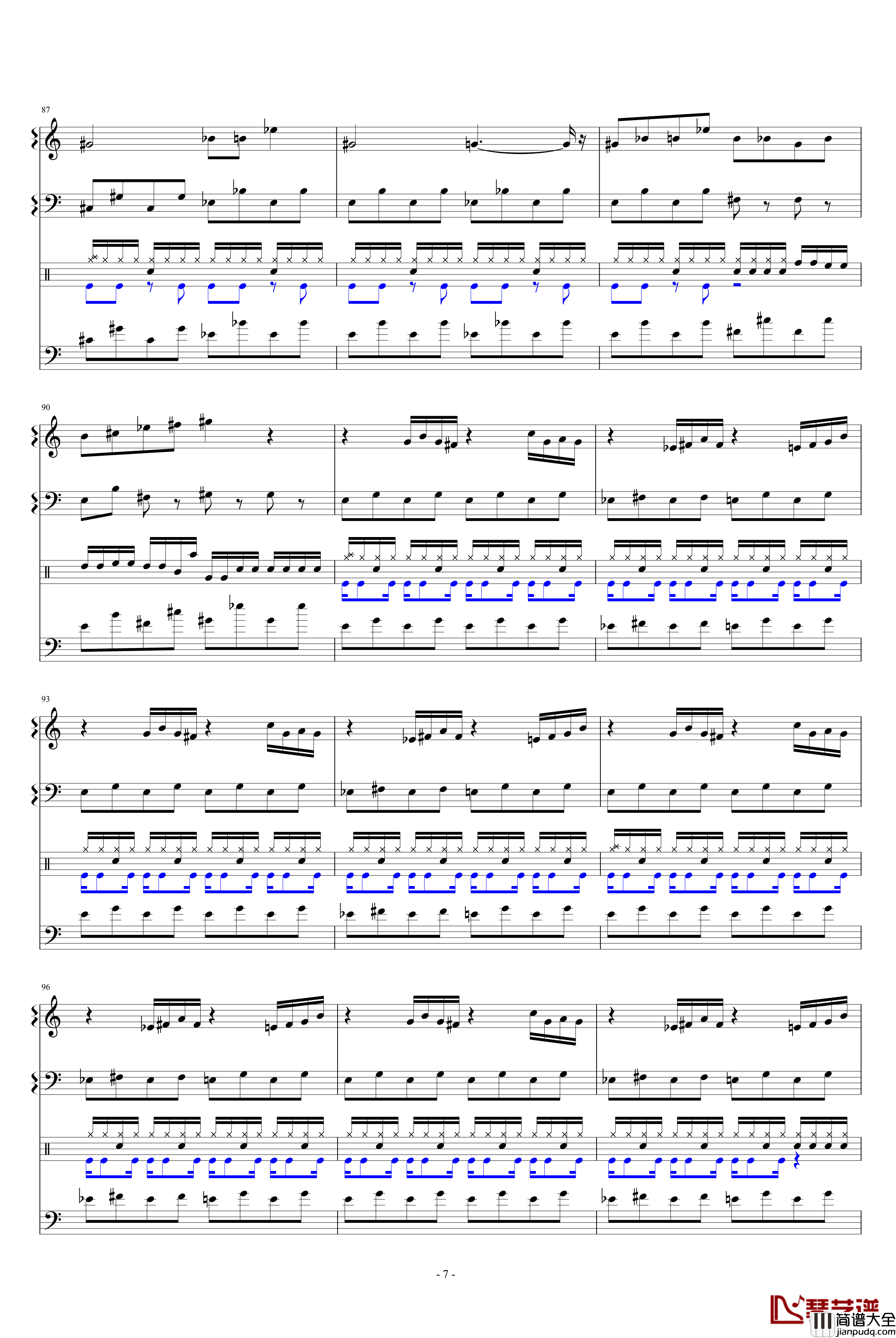 怀念东方之血+飘上月球不死之烟钢琴谱+鼓谱_动漫影视