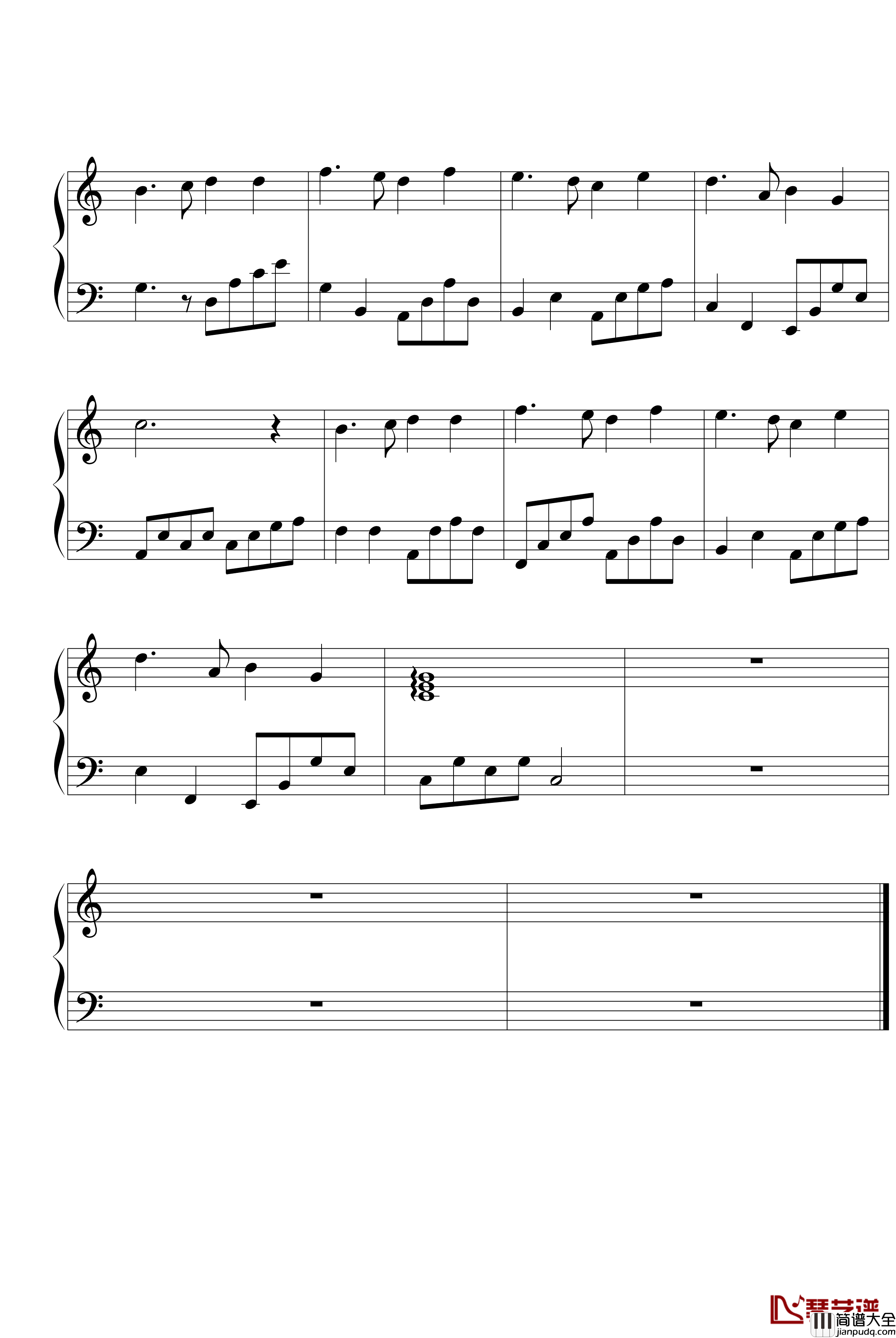 野玫瑰钢琴谱_季城