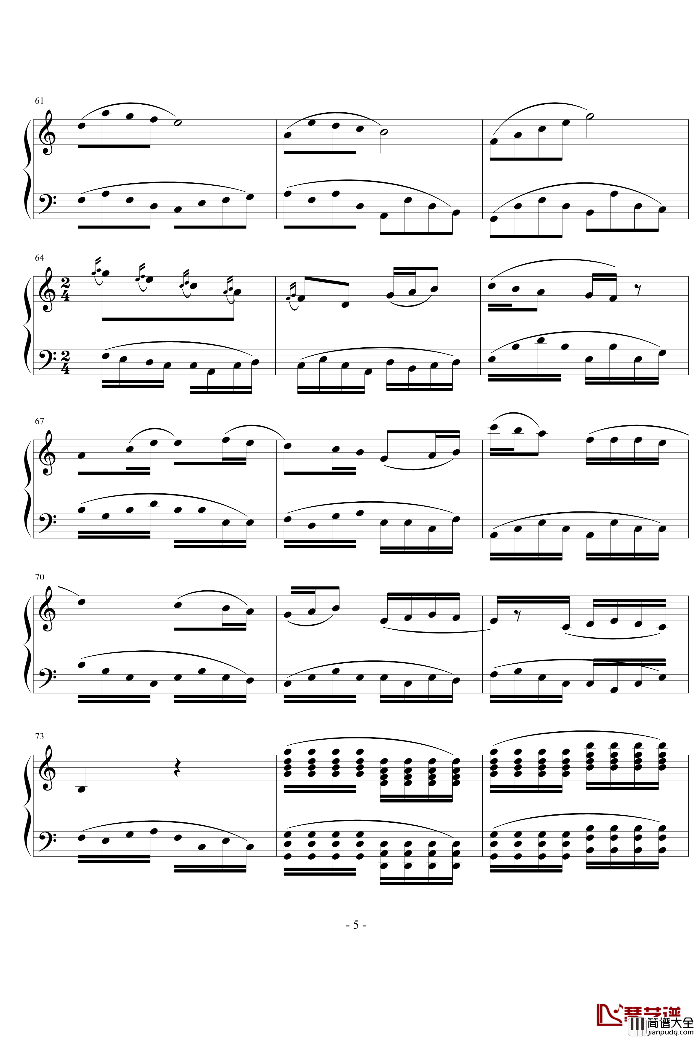 Recollection钢琴谱_米俊乐