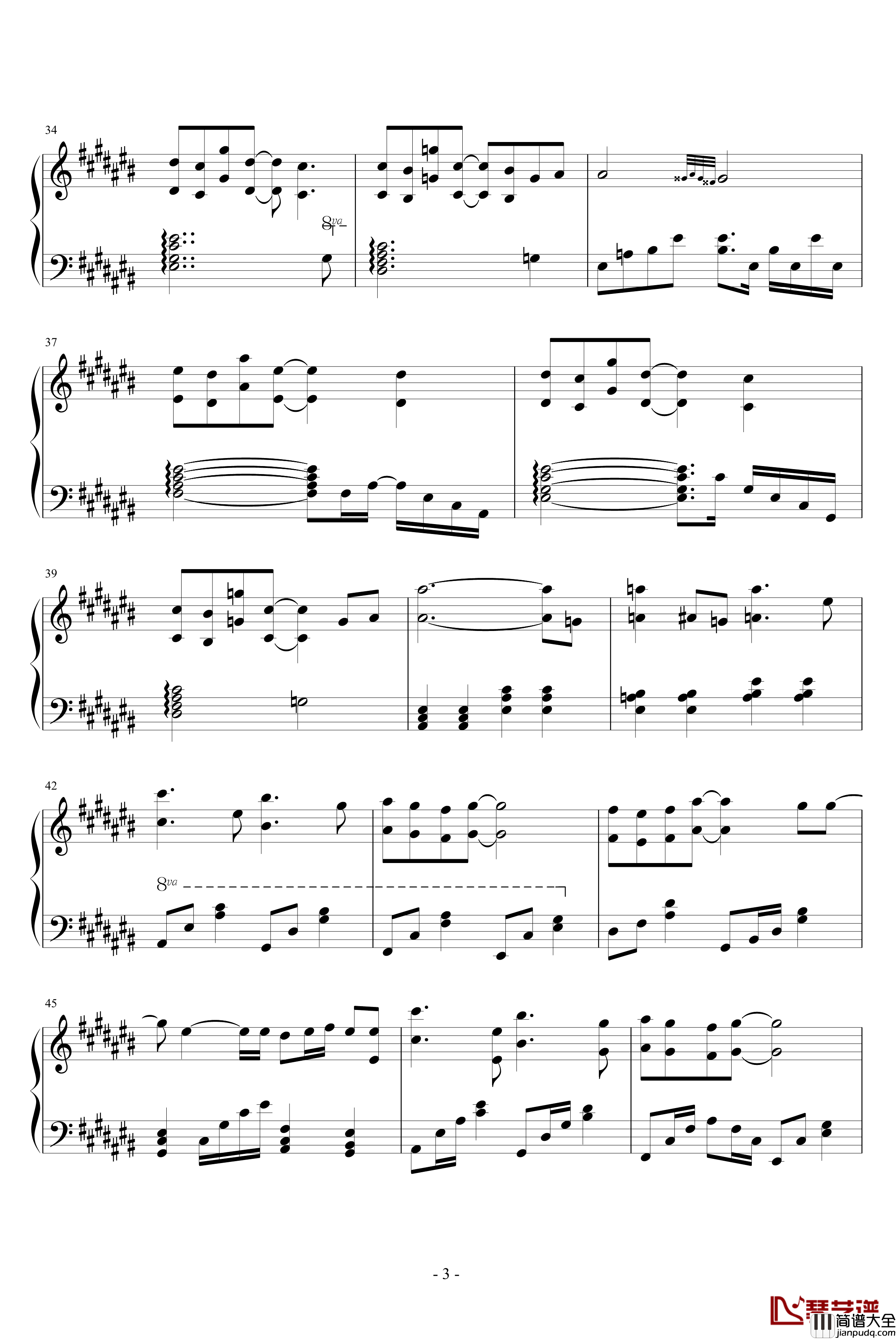 think_of_love钢琴谱_想爱_韩日剧