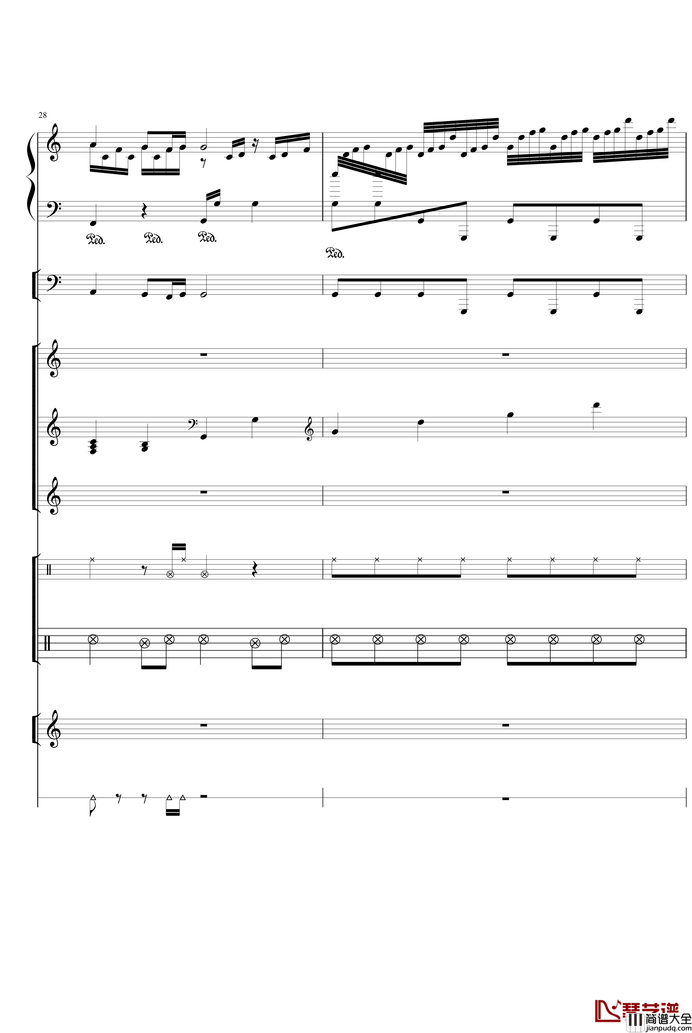 水边的阿狄丽娜钢琴谱_塞内维尔