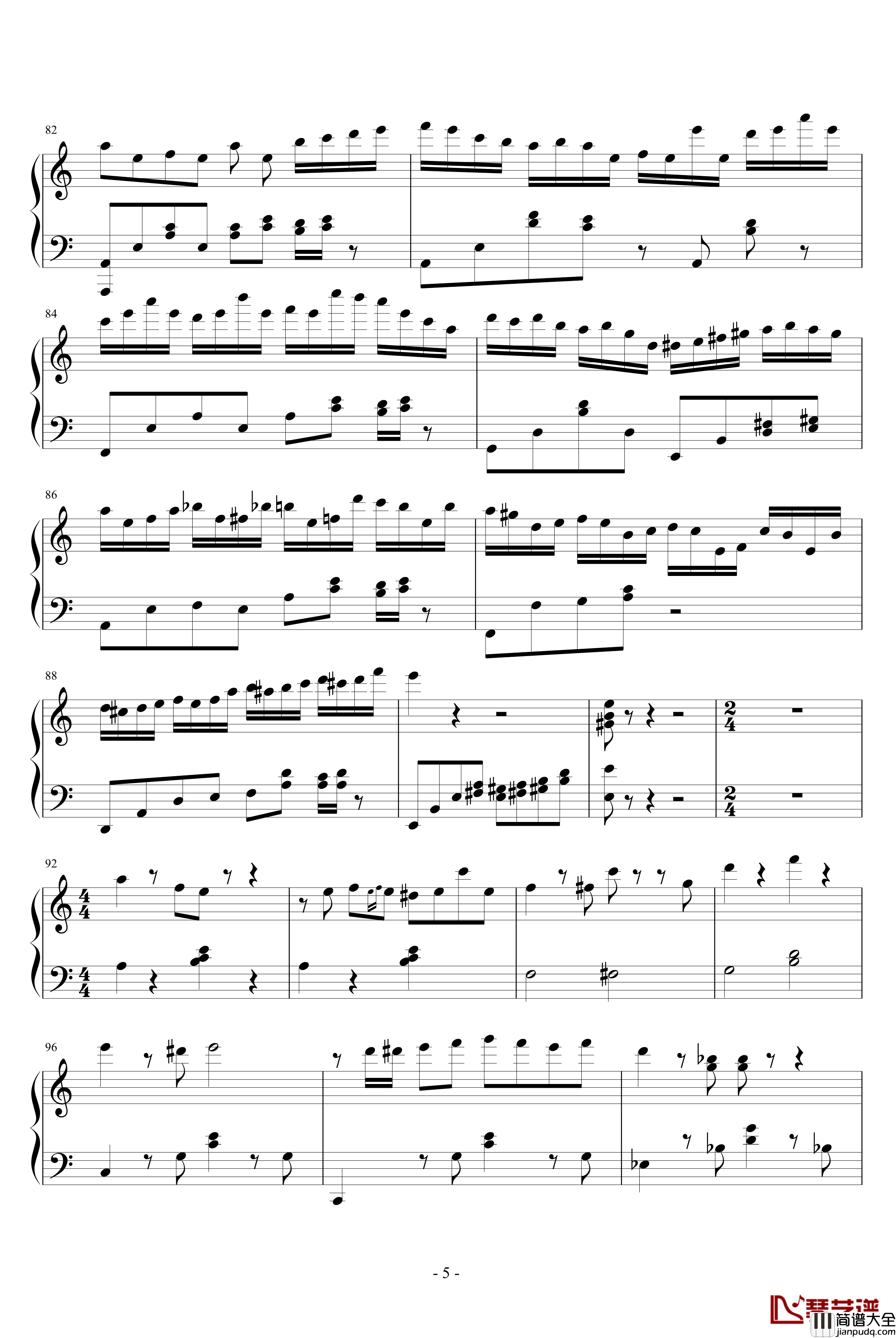 夜洛第一首即兴曲告别钢琴谱_ellocz