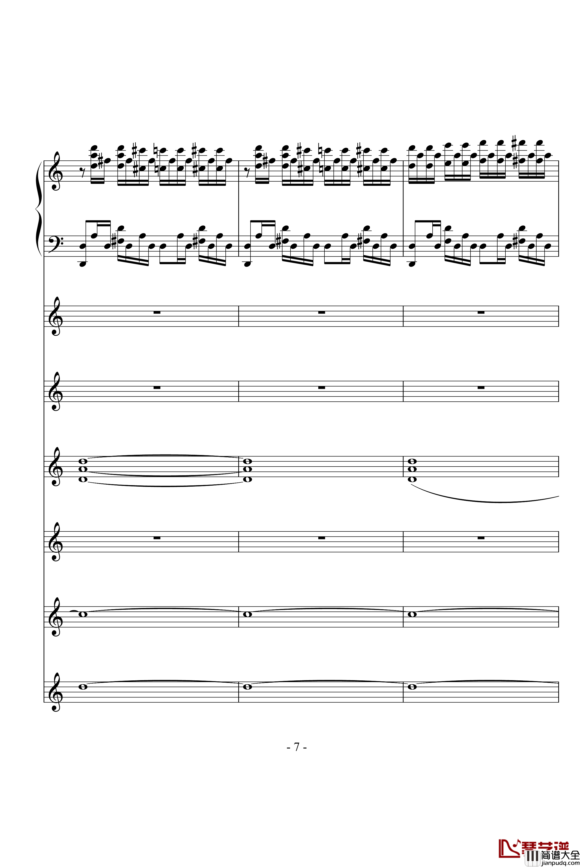 飙车进行曲钢琴谱_DB