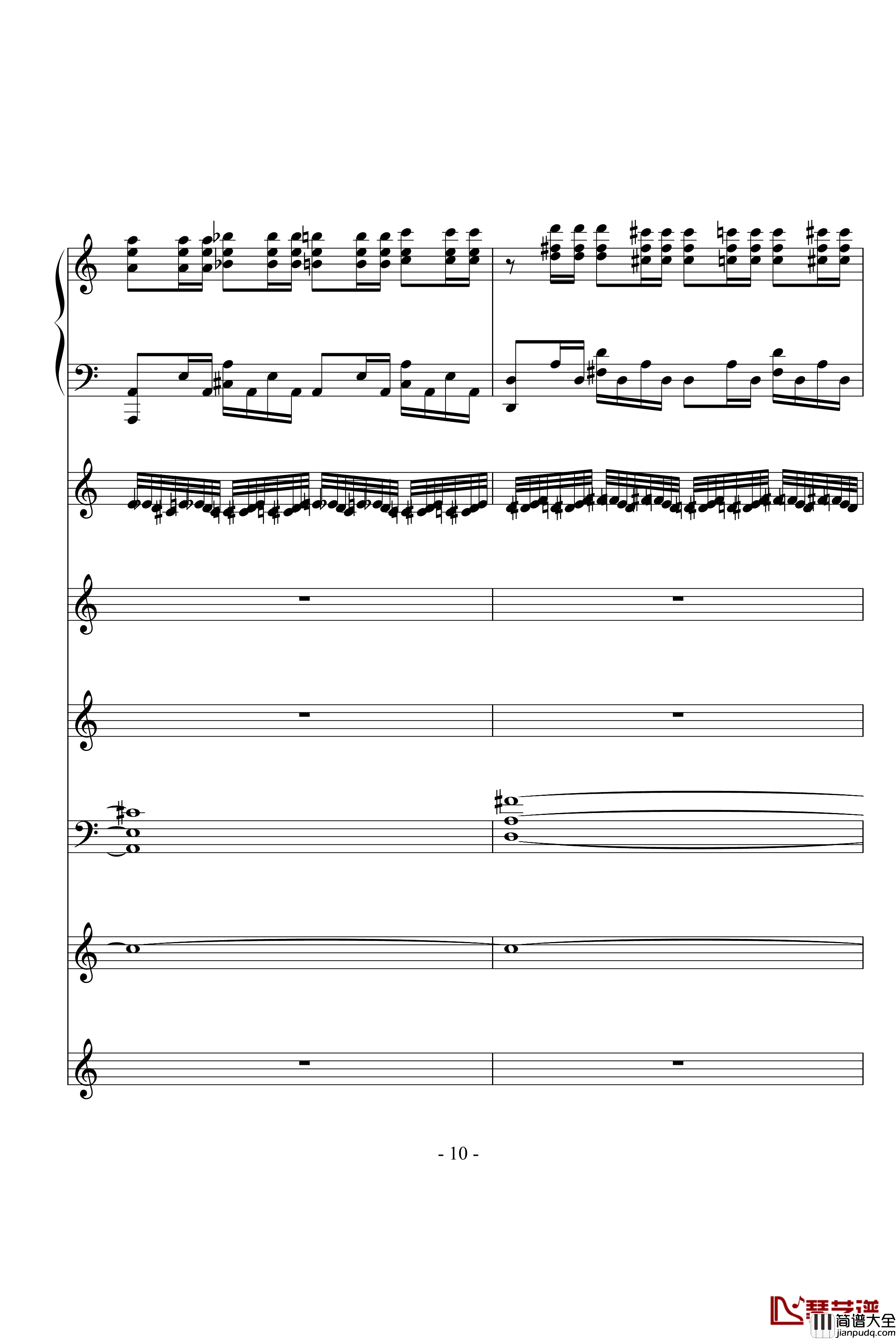 飙车进行曲钢琴谱_DB