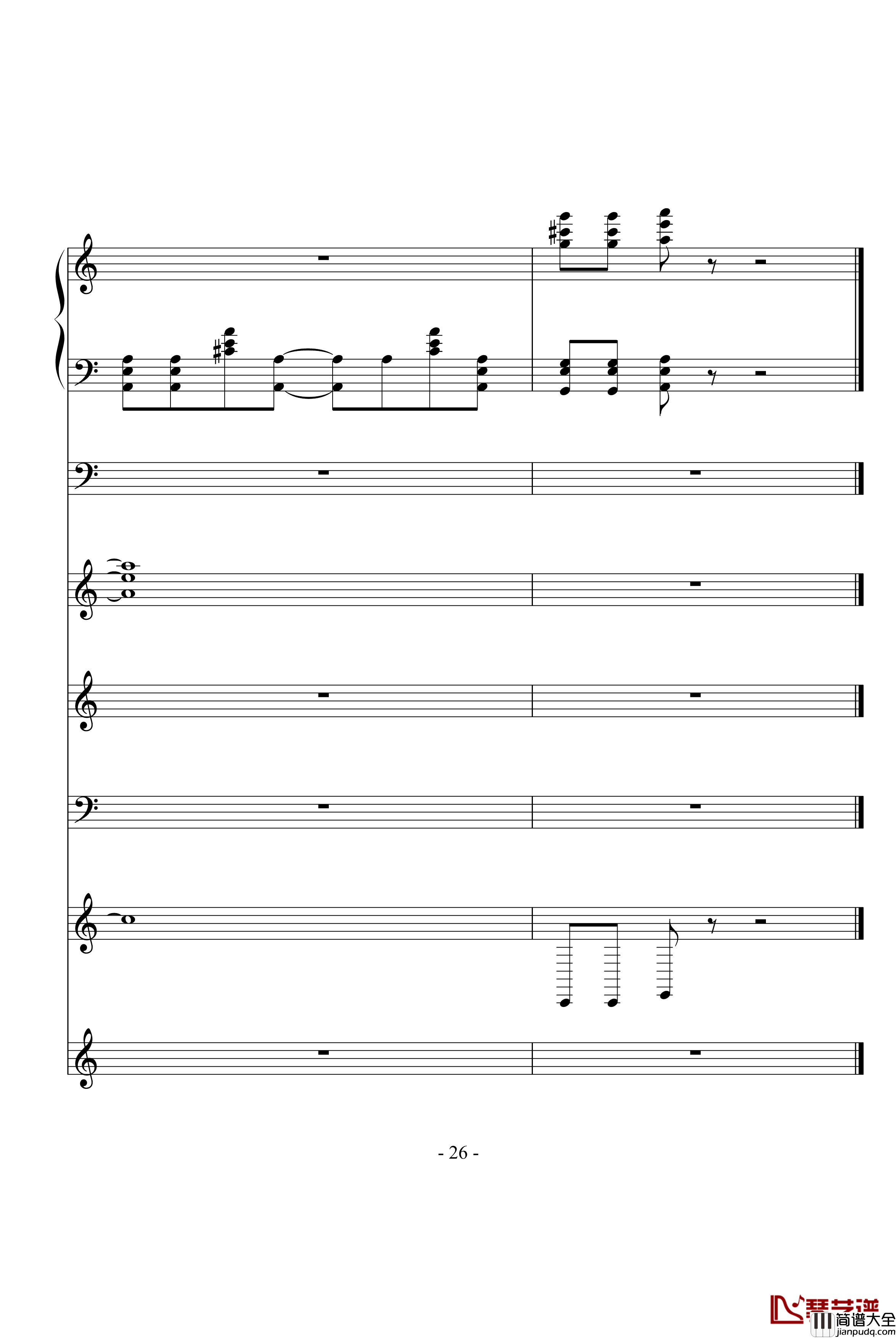 飙车进行曲钢琴谱_DB