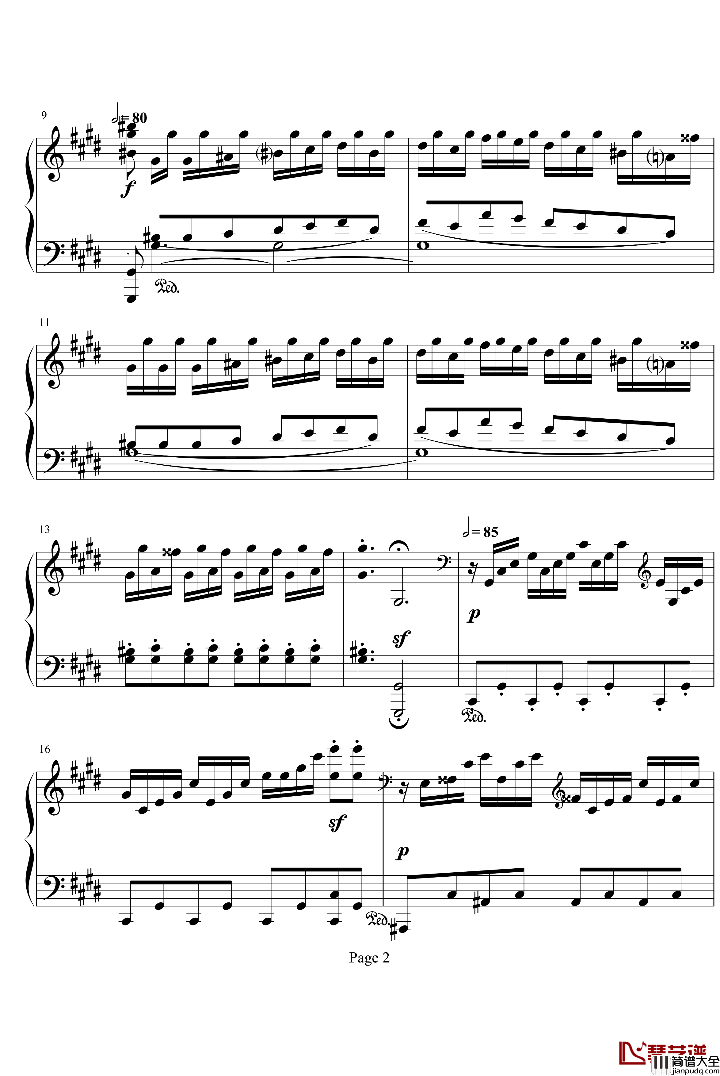 月光第三乐章钢琴谱_贝多芬